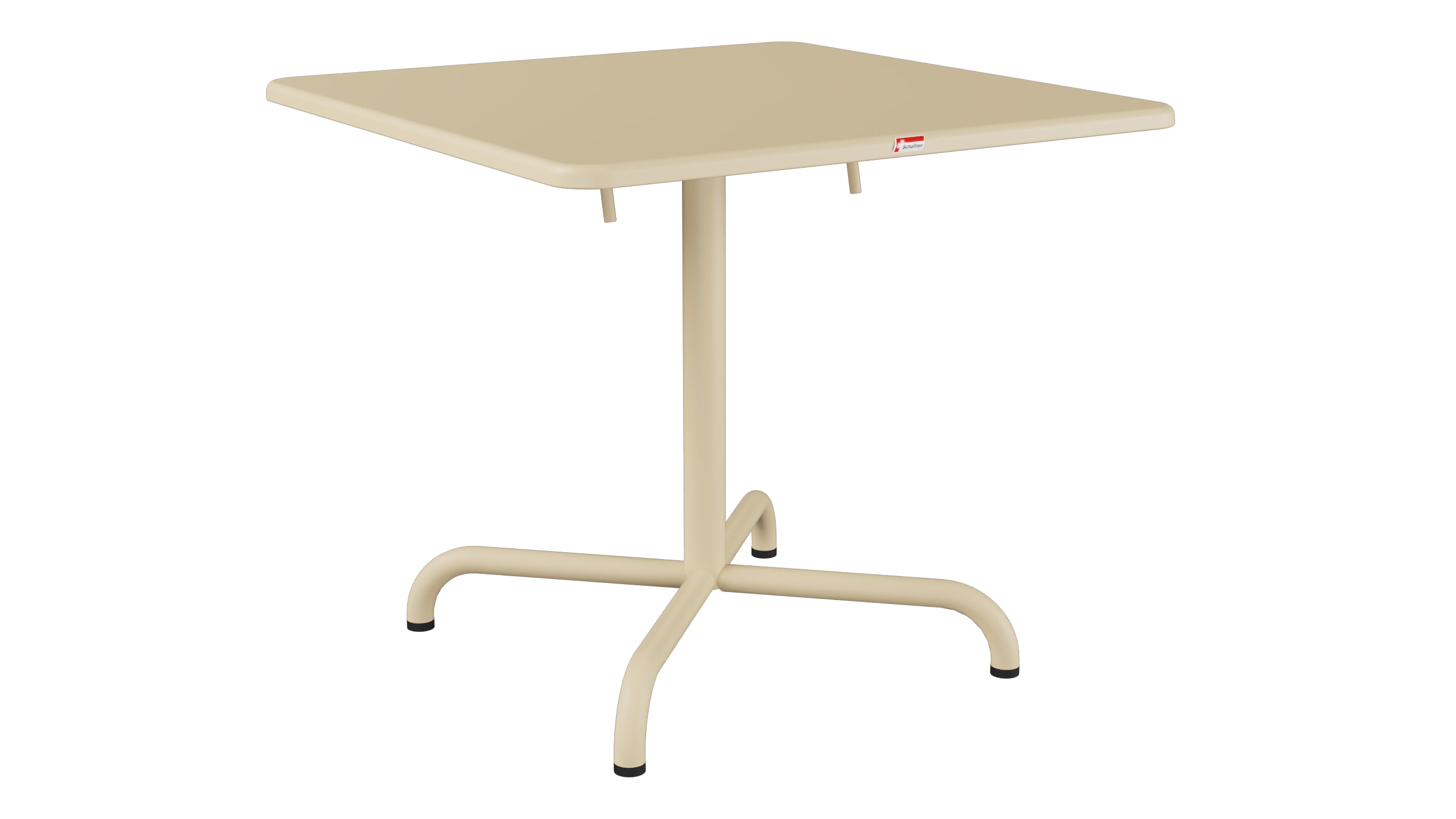 Davos Glasfaser-Salontisch 70x70 / 62 klappbar in Pastellbraun präsentiert im Onlineshop von KAQTU Design AG. Beistelltisch Outdoor ist von Schaffner
