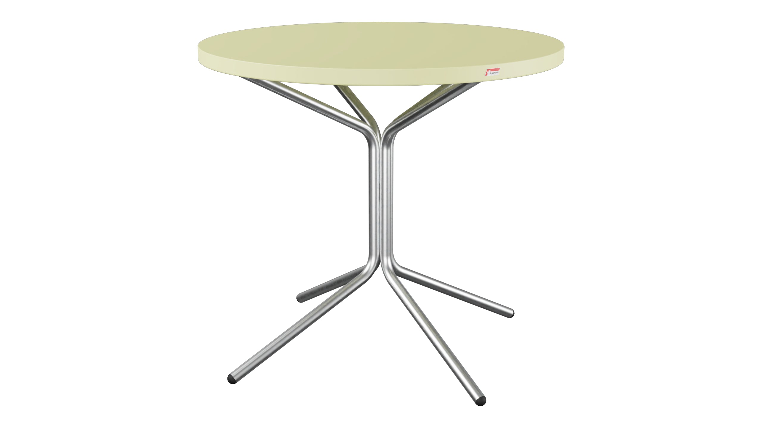 PIX Metall-Gartentisch ø80 / 72 in Buchsbaumgelb präsentiert im Onlineshop von KAQTU Design AG. Gartentisch ist von Schaffner
