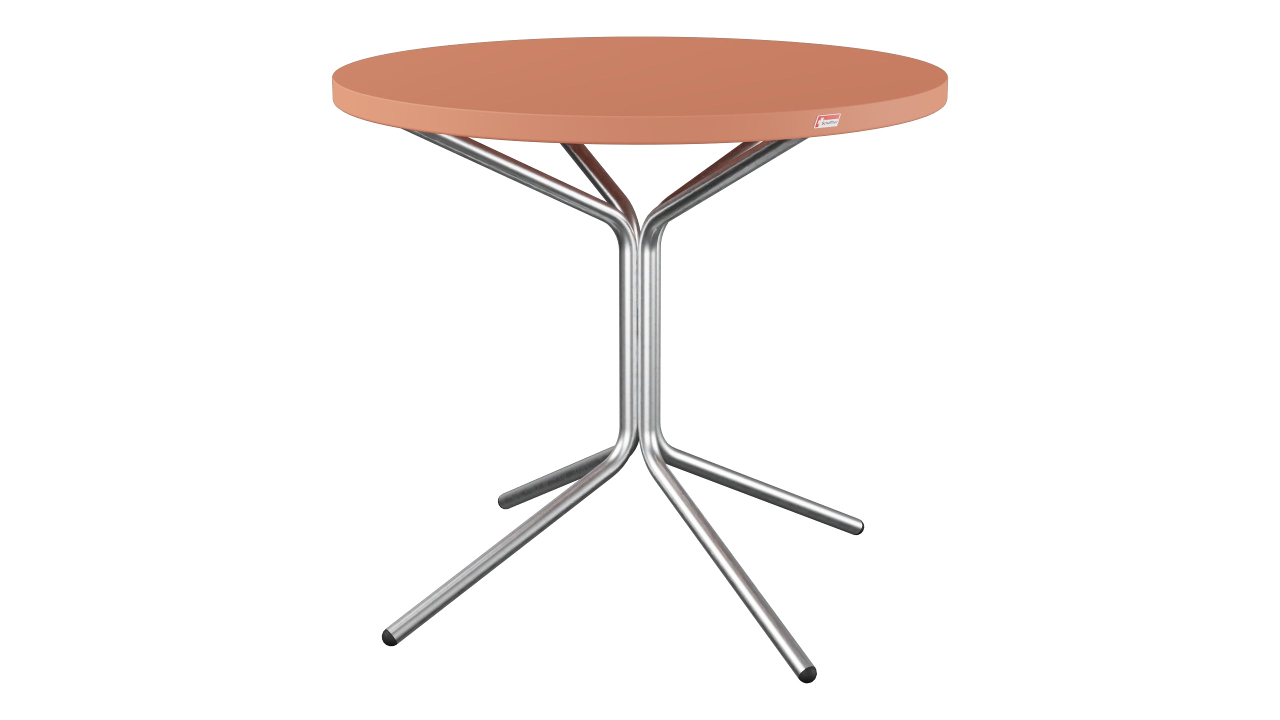 PIX Metall-Gartentisch ø80 / 72 in Pastellterracotta präsentiert im Onlineshop von KAQTU Design AG. Gartentisch ist von Schaffner