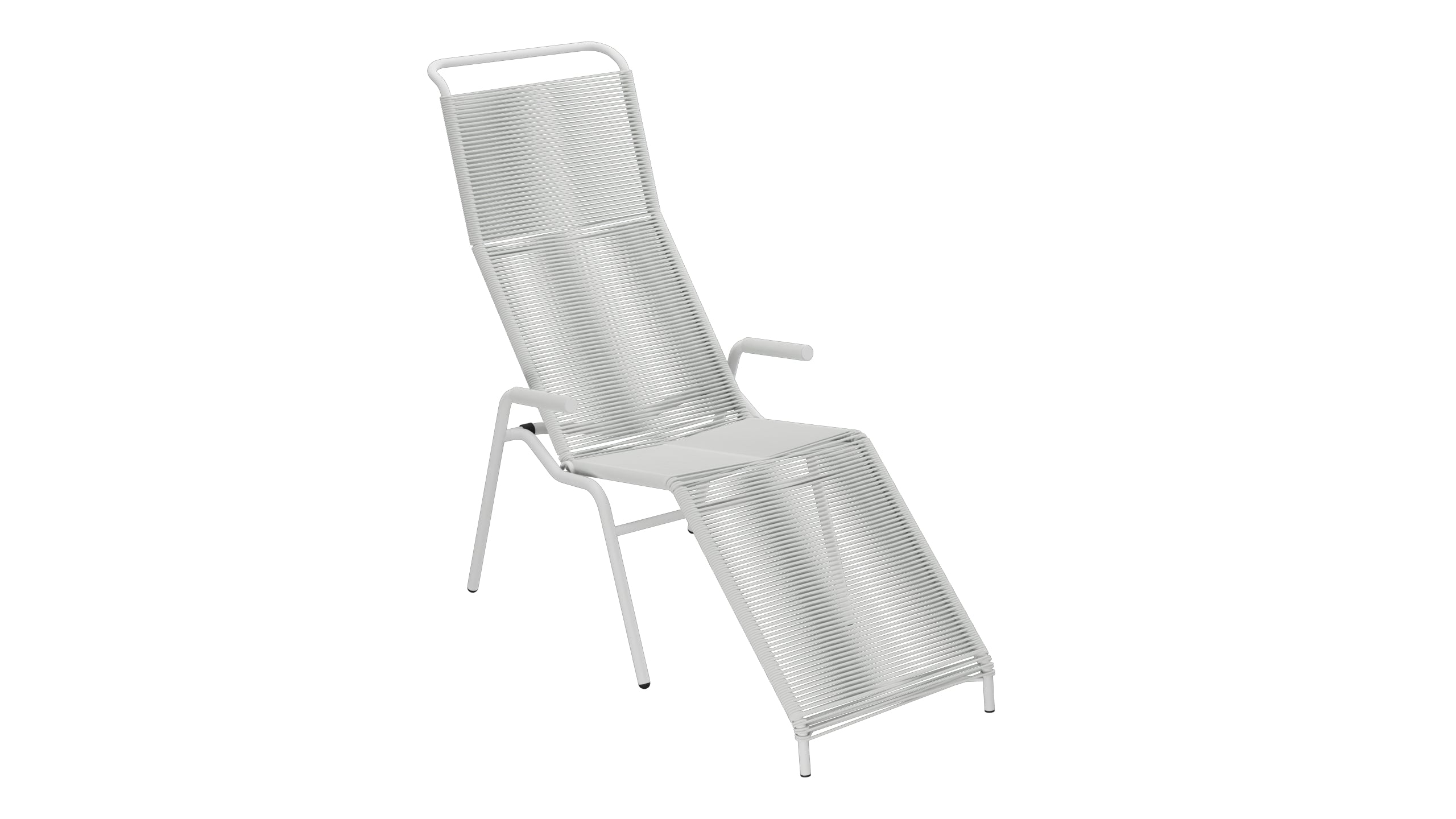 Säntis Spaghetti Liegestuhl in Alusilber präsentiert im Onlineshop von KAQTU Design AG. Liegestuhl ist von Schaffner