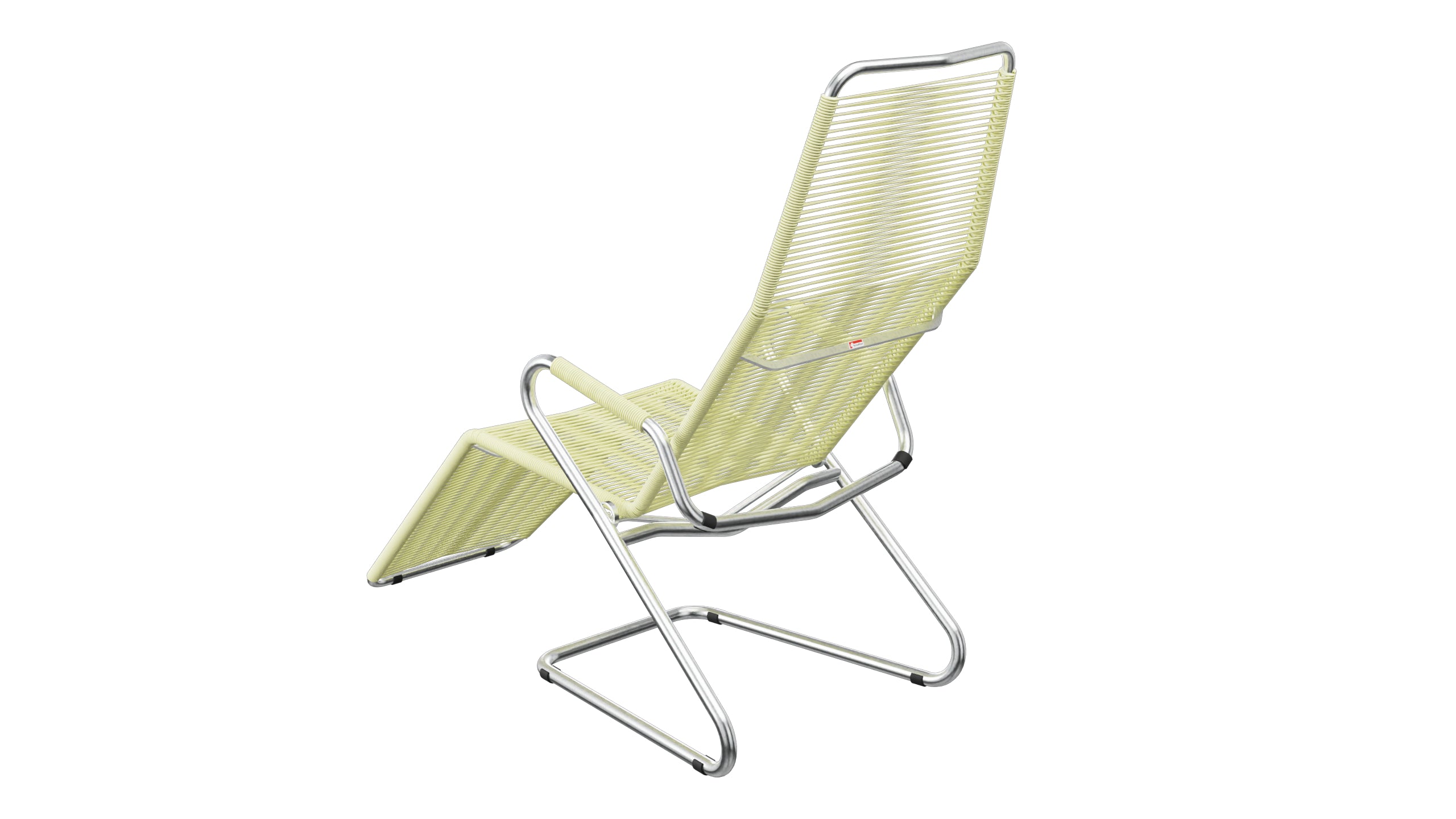 Locarno Spaghetti Liegestuhl in Buchsbaumgelb präsentiert im Onlineshop von KAQTU Design AG. Liegestuhl ist von Schaffner