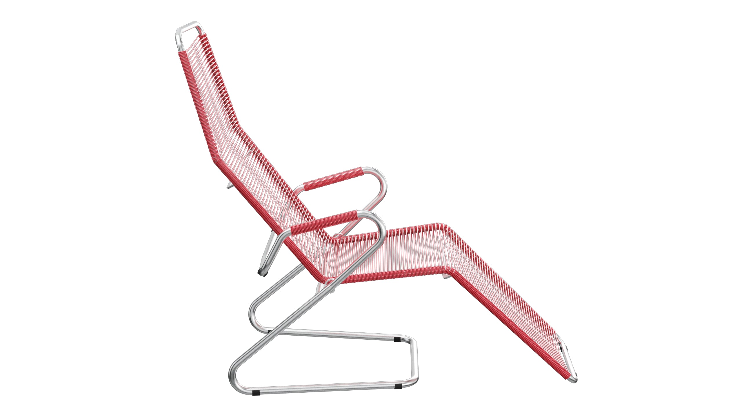 Locarno Spaghetti Liegestuhl in Ahornrot präsentiert im Onlineshop von KAQTU Design AG. Liegestuhl ist von Schaffner