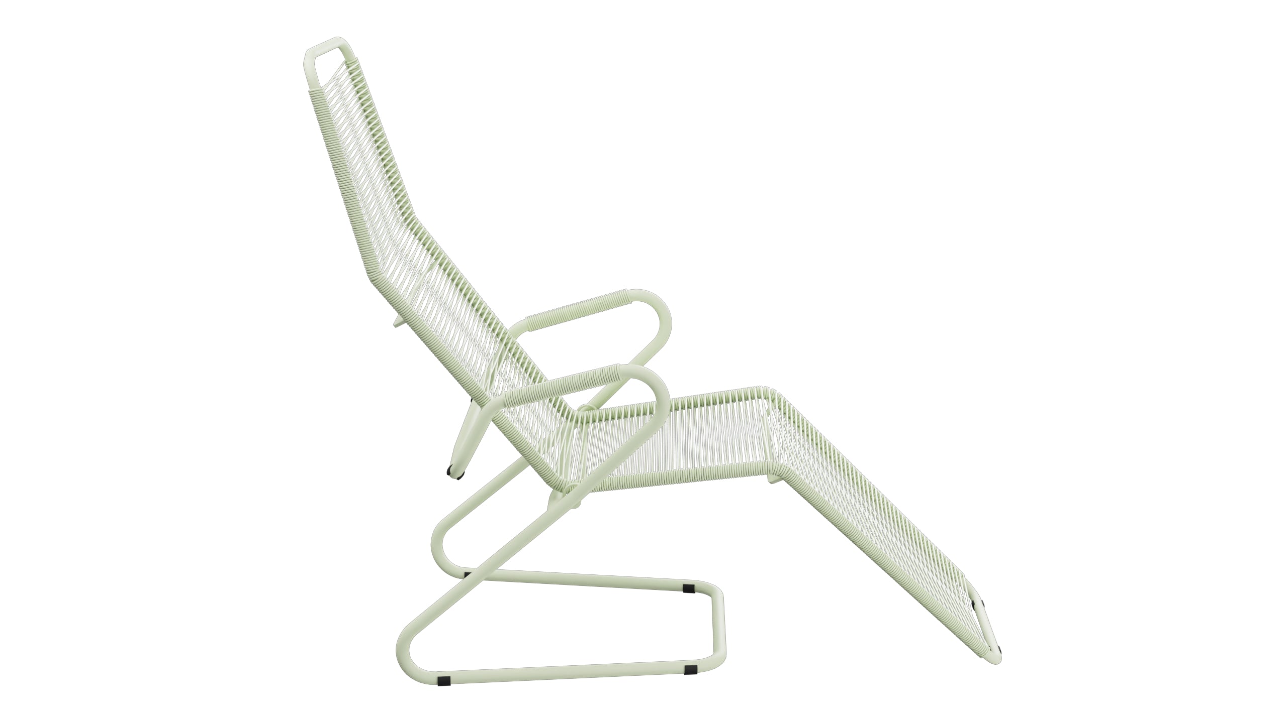 Locarno Spaghetti Liegestuhl in Pastellgrün präsentiert im Onlineshop von KAQTU Design AG. Liegestuhl ist von Schaffner