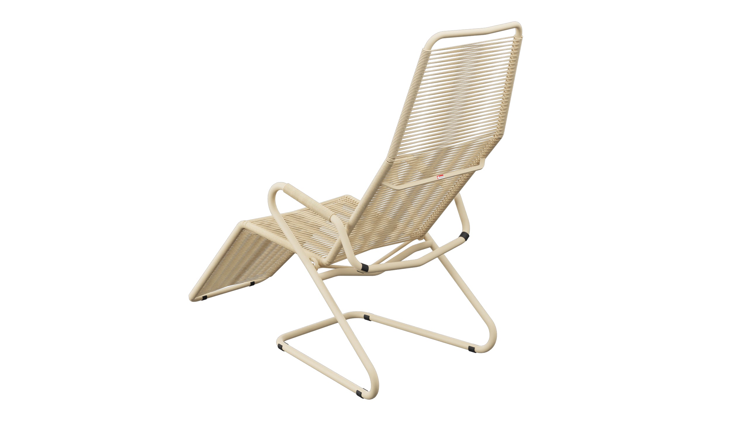 Locarno Spaghetti Liegestuhl in Pastellbraun präsentiert im Onlineshop von KAQTU Design AG. Liegestuhl ist von Schaffner