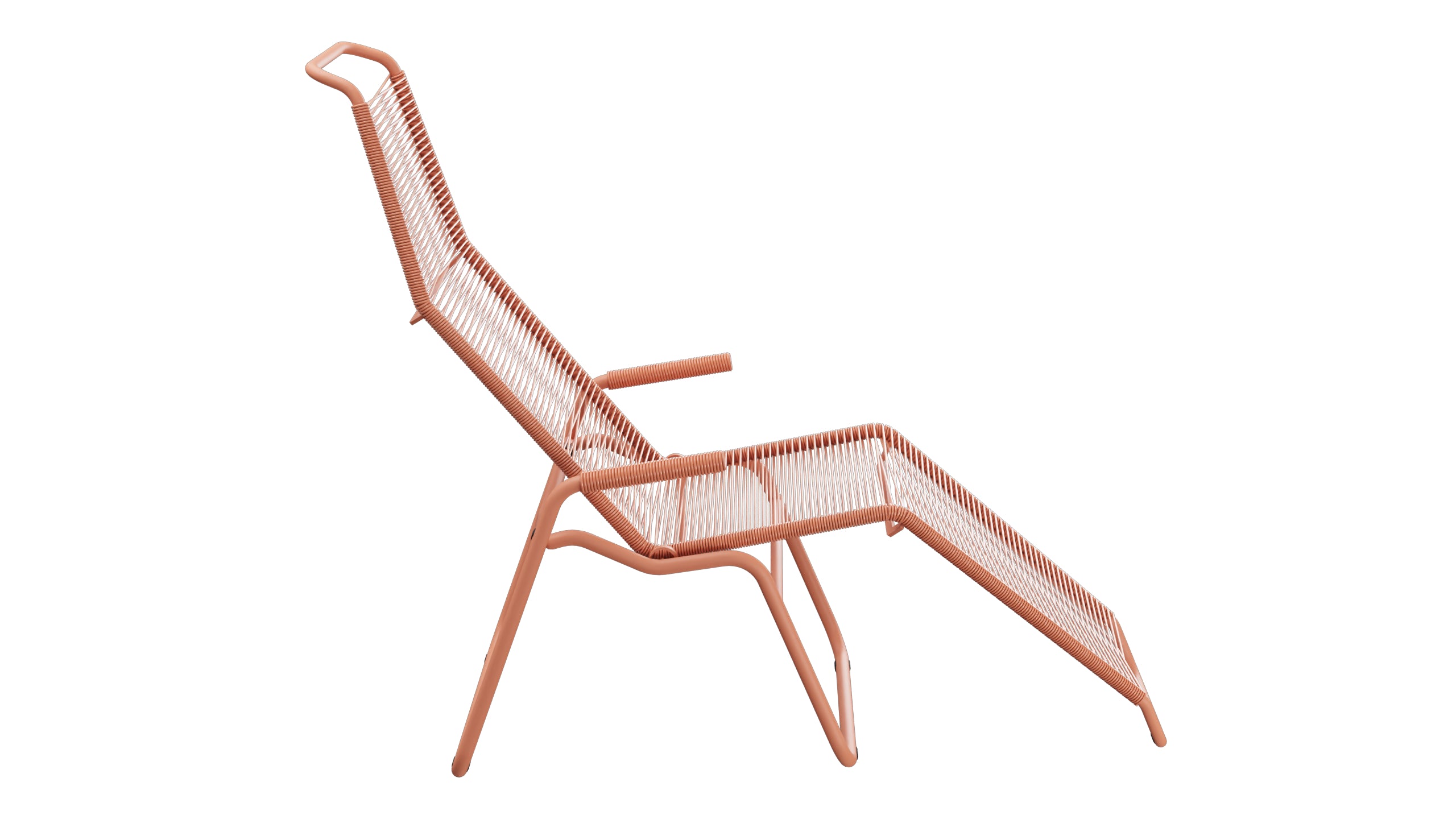 Liege Brissago Spaghetti in Pastellterracotta präsentiert im Onlineshop von KAQTU Design AG. Liegestuhl ist von Schaffner