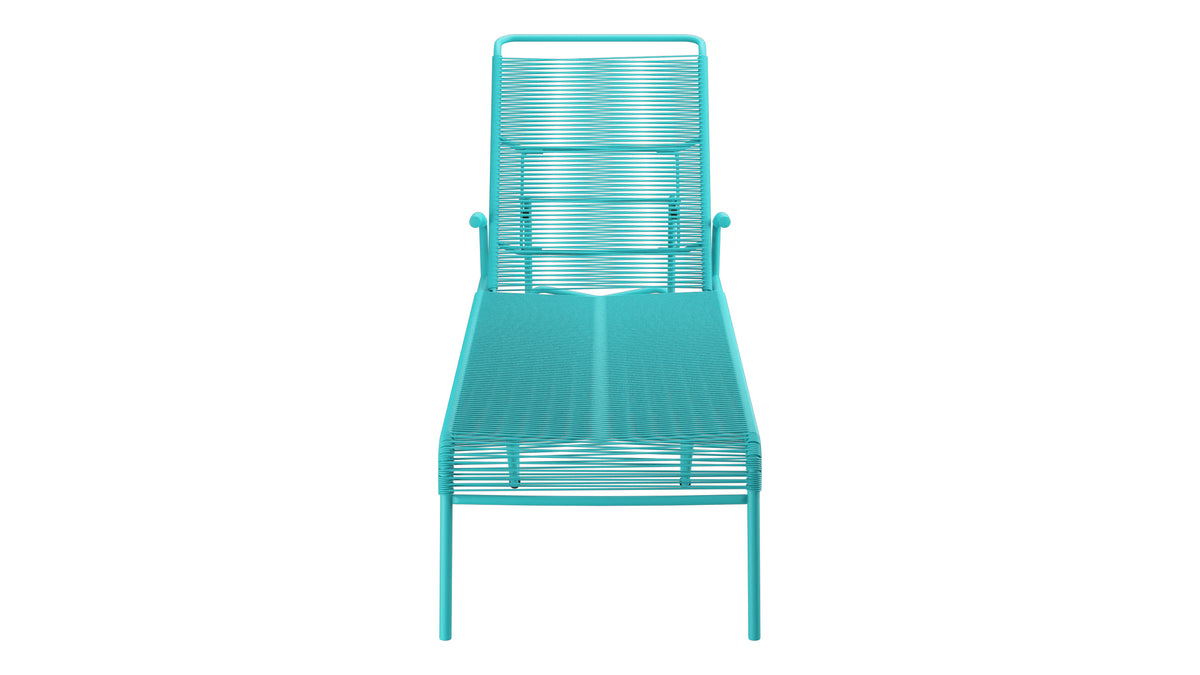 Säntis Spaghetti-Rollenliege in Türkis präsentiert im Onlineshop von KAQTU Design AG. Liegestuhl ist von Schaffner