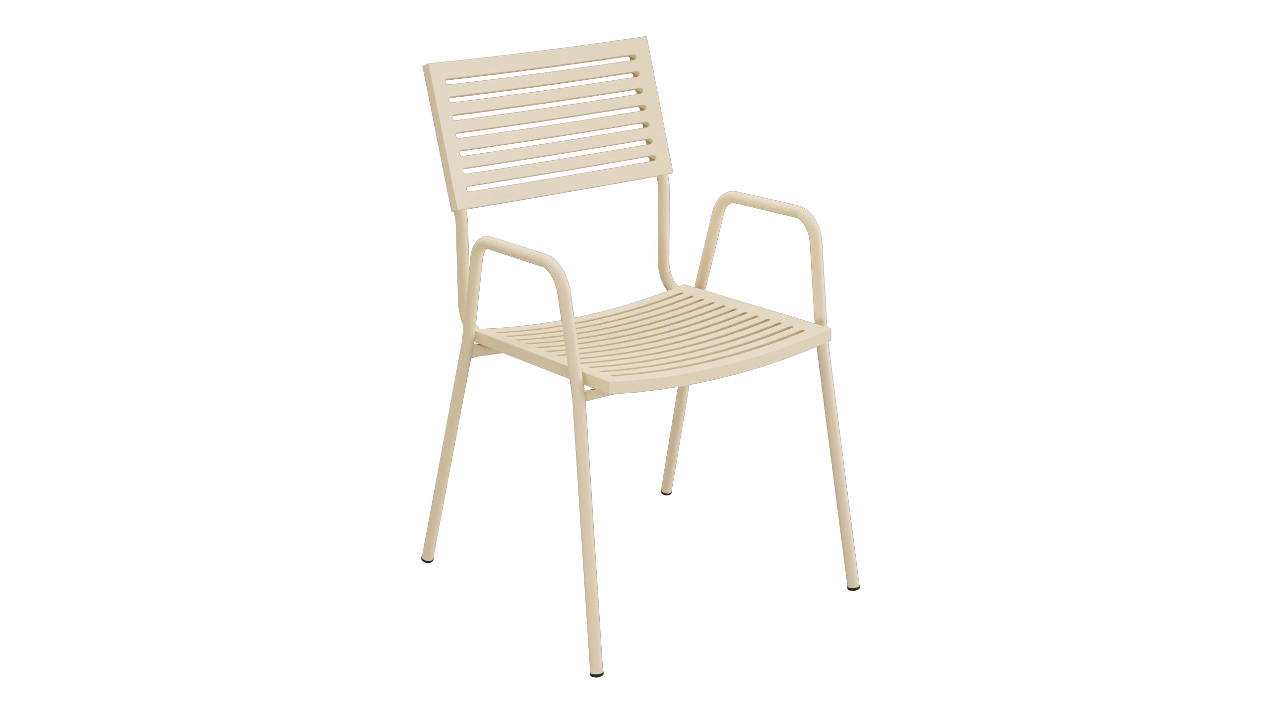 Bodensee Lamello-Gartenstuhl mit Armlehne in Pastellbraun präsentiert im Onlineshop von KAQTU Design AG. Gartenstuhl mit Armlehnen ist von Schaffner