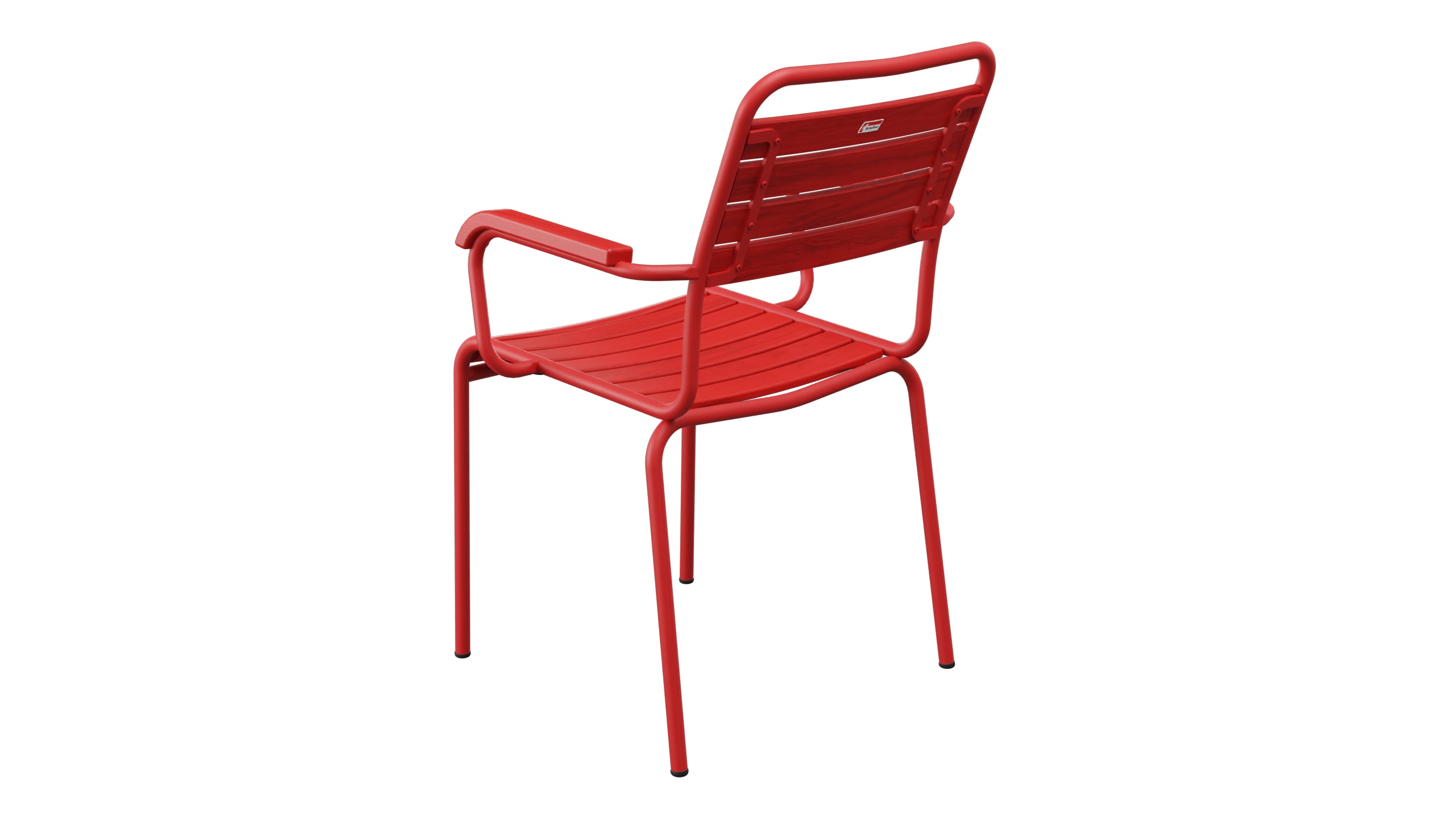 Rigi Holzlatten-Gartenstuhl mit Armlehne in Rot präsentiert im Onlineshop von KAQTU Design AG. Gartenstuhl mit Armlehnen ist von Schaffner