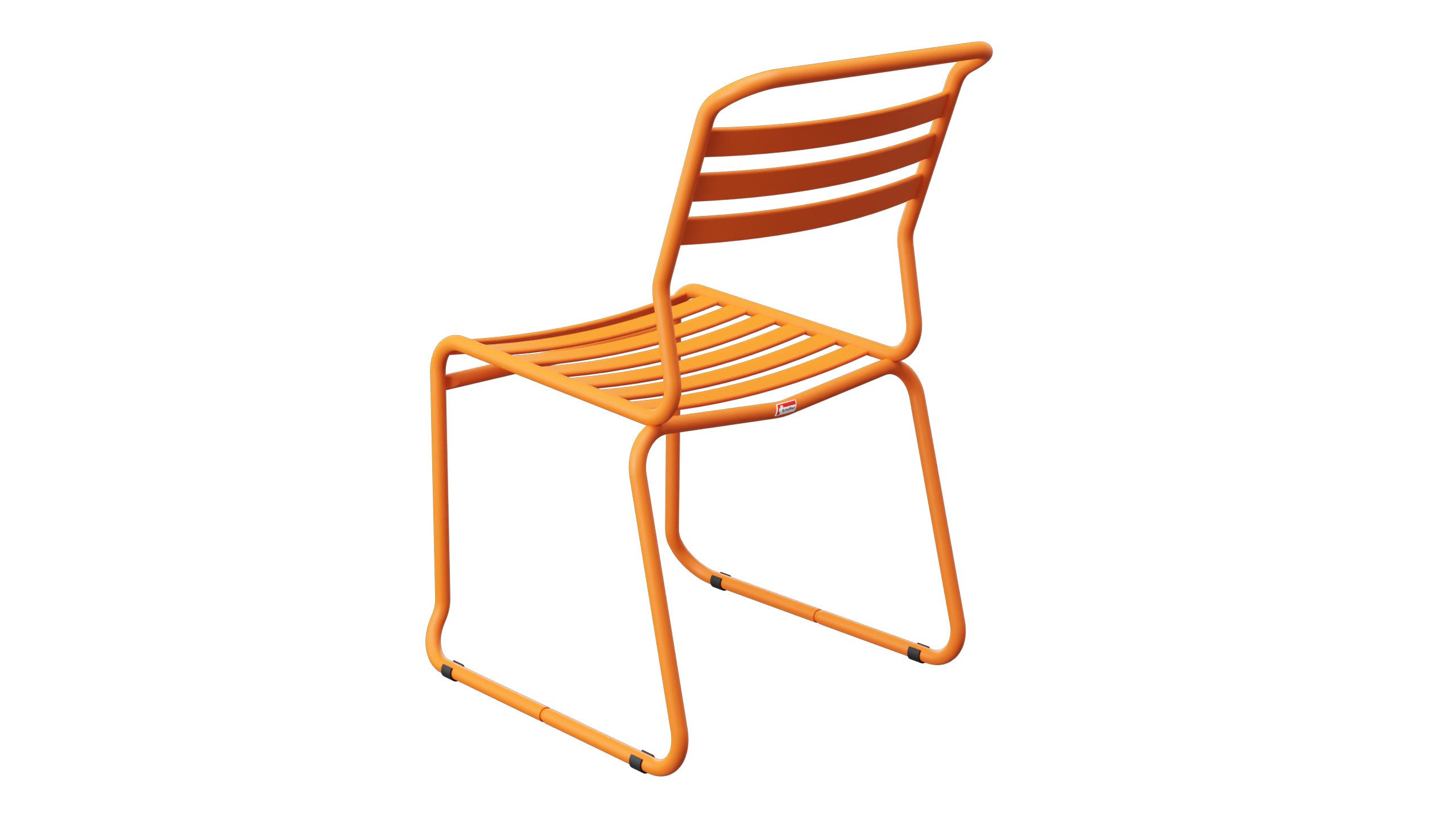 Säntis Lättli-Gartenstuhl ohne Armlehne Kufen in Orange präsentiert im Onlineshop von KAQTU Design AG. Gartenstuhl ist von Schaffner