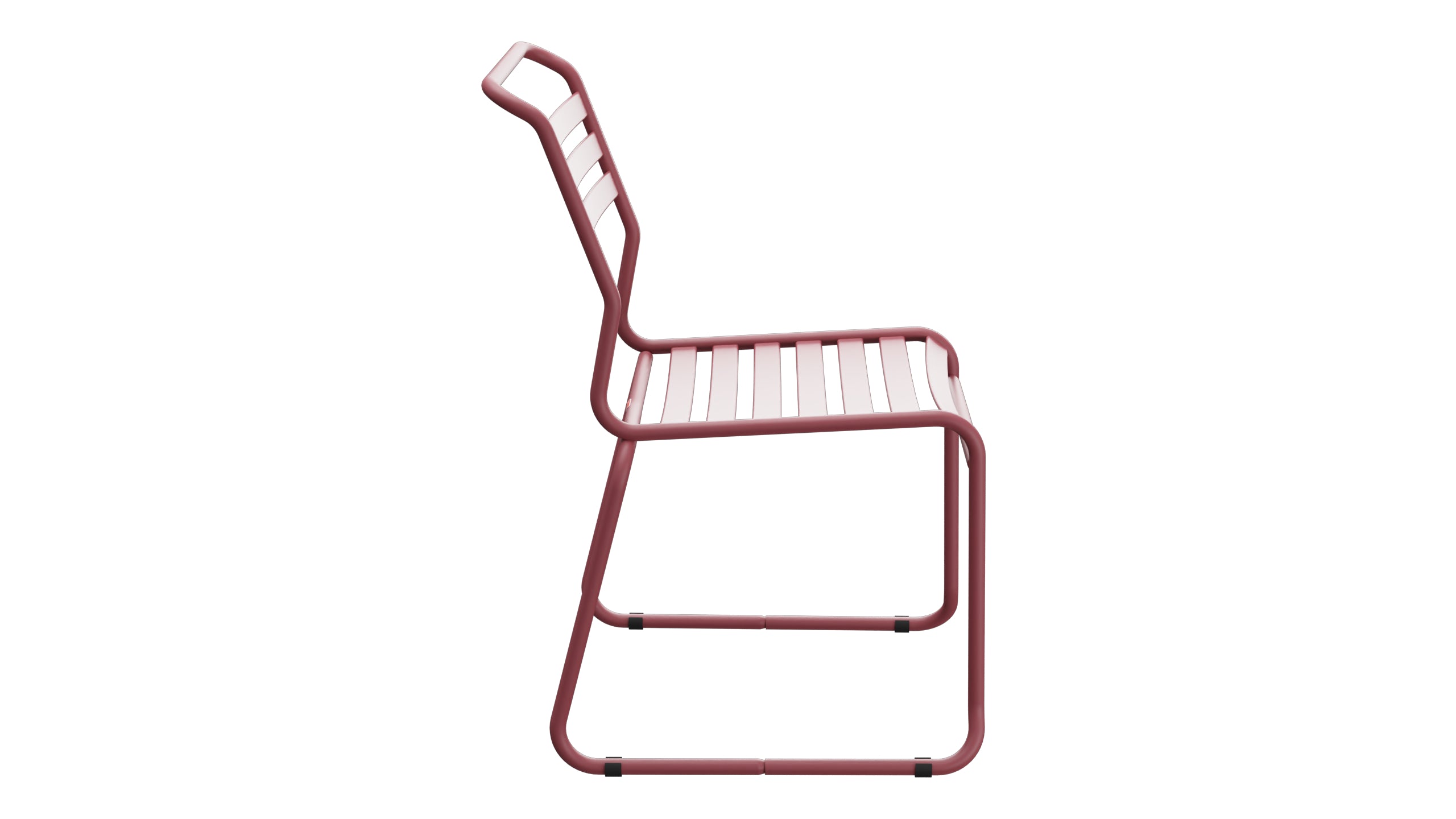 Säntis Lättli-Gartenstuhl ohne Armlehne Kufen in Bordeaux präsentiert im Onlineshop von KAQTU Design AG. Gartenstuhl ist von Schaffner