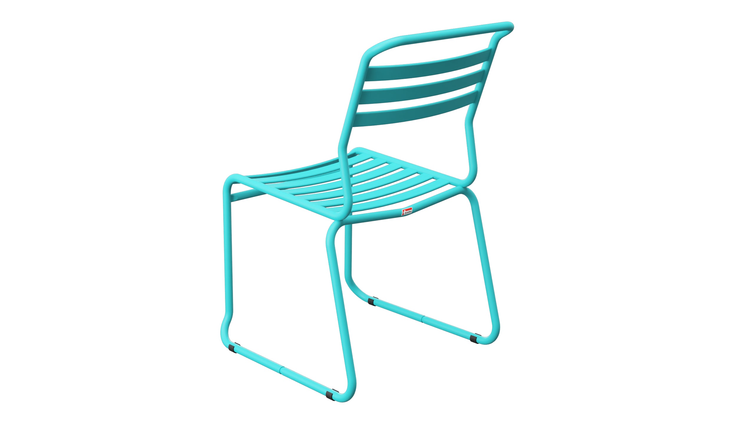 Säntis Lättli-Gartenstuhl ohne Armlehne Kufen in Türkis präsentiert im Onlineshop von KAQTU Design AG. Gartenstuhl ist von Schaffner