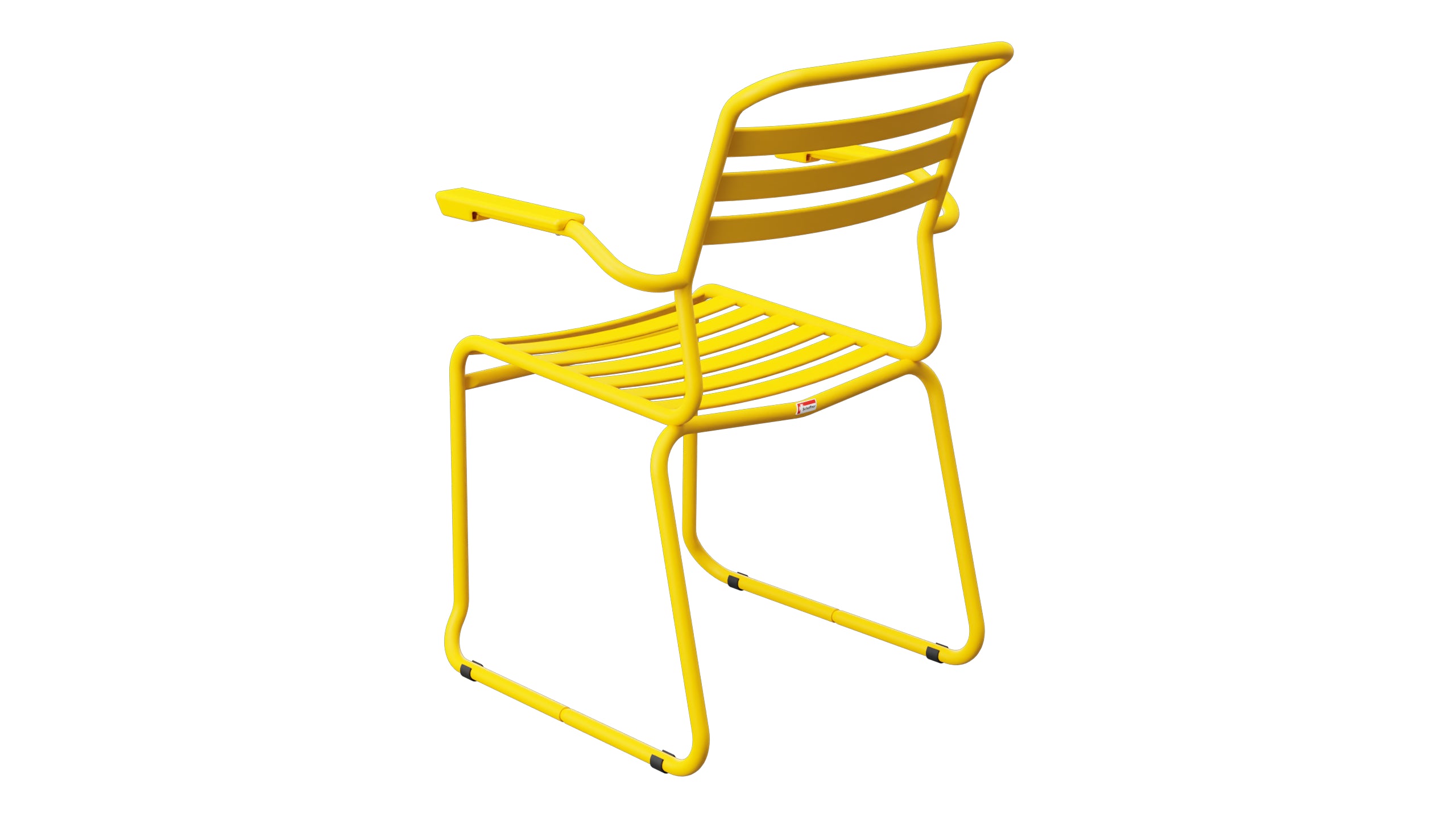 Säntis Lättli-Gartenstuhl mit Armlehne Kufen in Gelb präsentiert im Onlineshop von KAQTU Design AG. Gartenstuhl mit Armlehnen ist von Schaffner