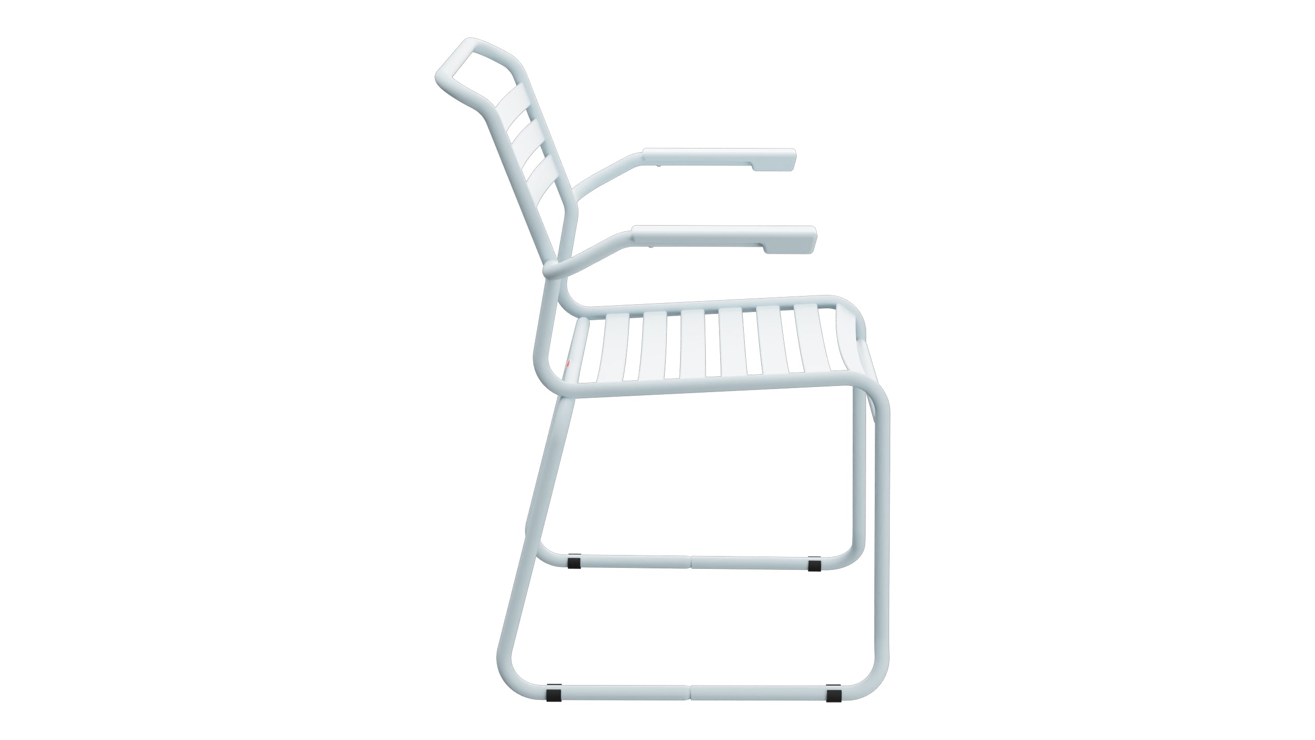 Säntis Lättli-Gartenstuhl mit Armlehne Kufen in Pastellblau präsentiert im Onlineshop von KAQTU Design AG. Gartenstuhl mit Armlehnen ist von Schaffner