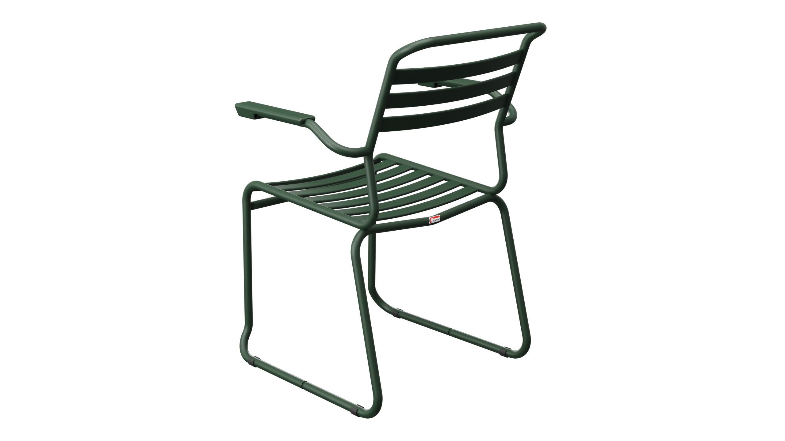 Säntis Lättli-Gartenstuhl mit Armlehne Kufen in Tannengrün präsentiert im Onlineshop von KAQTU Design AG. Gartenstuhl mit Armlehnen ist von Schaffner