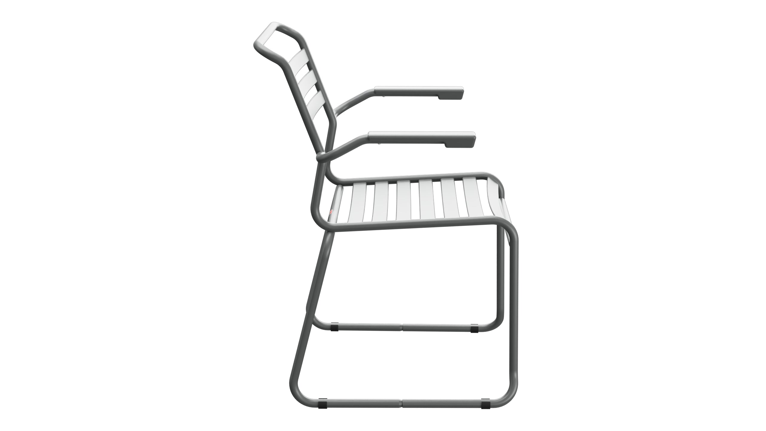 Säntis Lättli-Gartenstuhl mit Armlehne Kufen in Graphit präsentiert im Onlineshop von KAQTU Design AG. Gartenstuhl mit Armlehnen ist von Schaffner