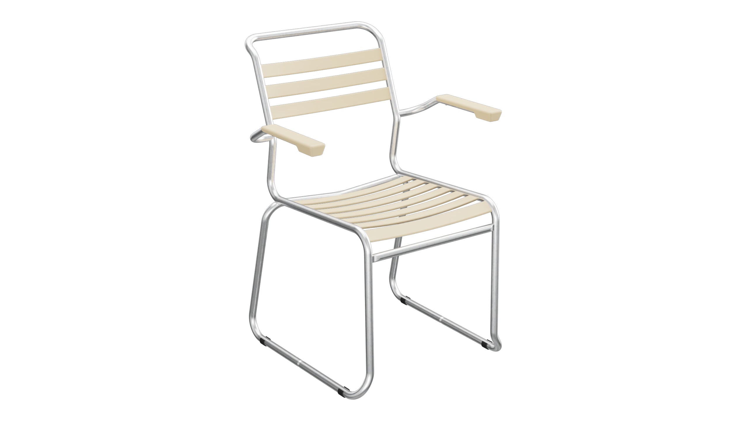 Säntis Lättli-Gartenstuhl mit Armlehne Kufen in Pastellbraun präsentiert im Onlineshop von KAQTU Design AG. Gartenstuhl mit Armlehnen ist von Schaffner