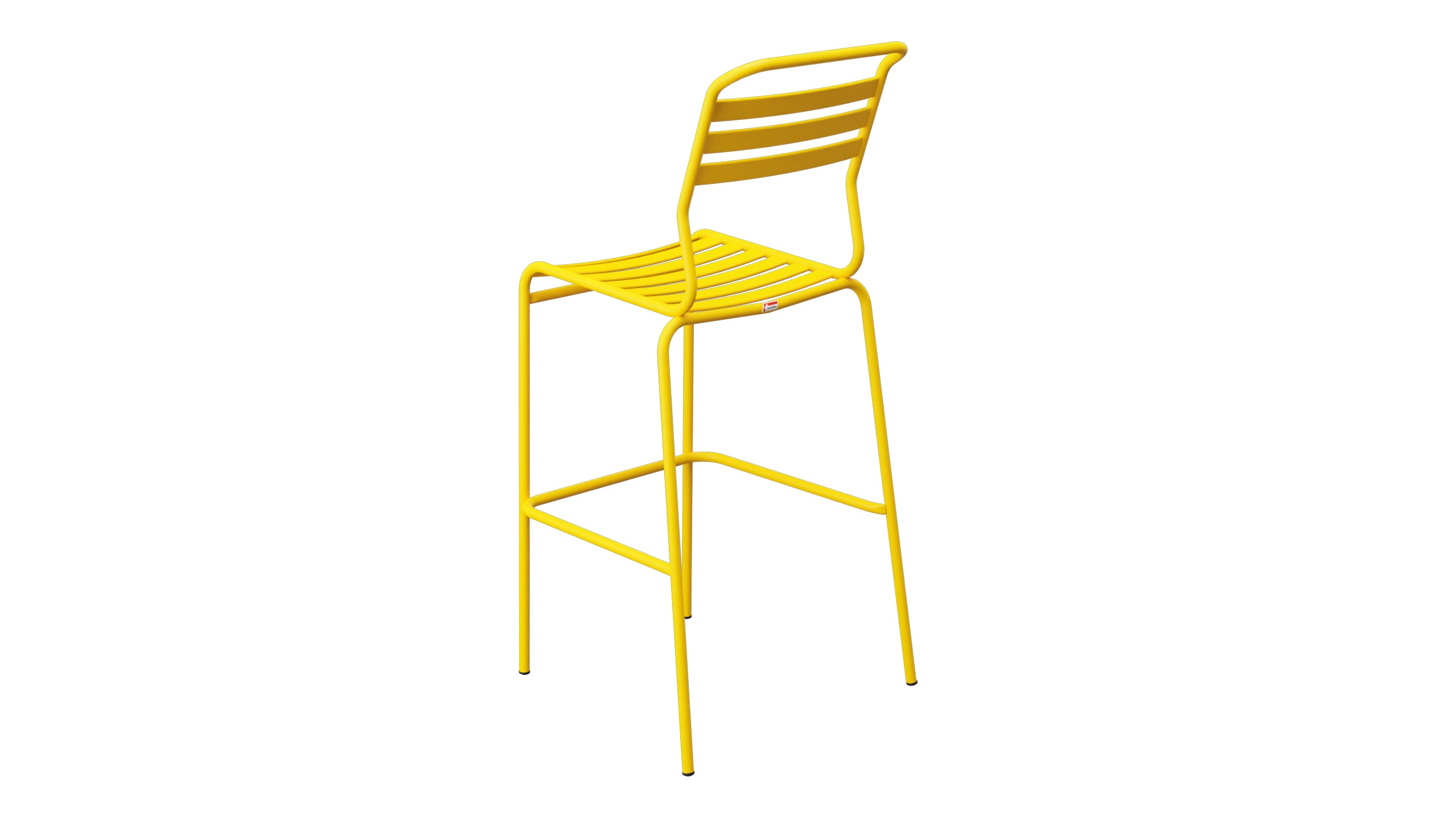 Säntis Lättli-Barstuhl Outdoor ohne Armlehne in Gelb präsentiert im Onlineshop von KAQTU Design AG. Outdoor-Barstuhl ist von Schaffner