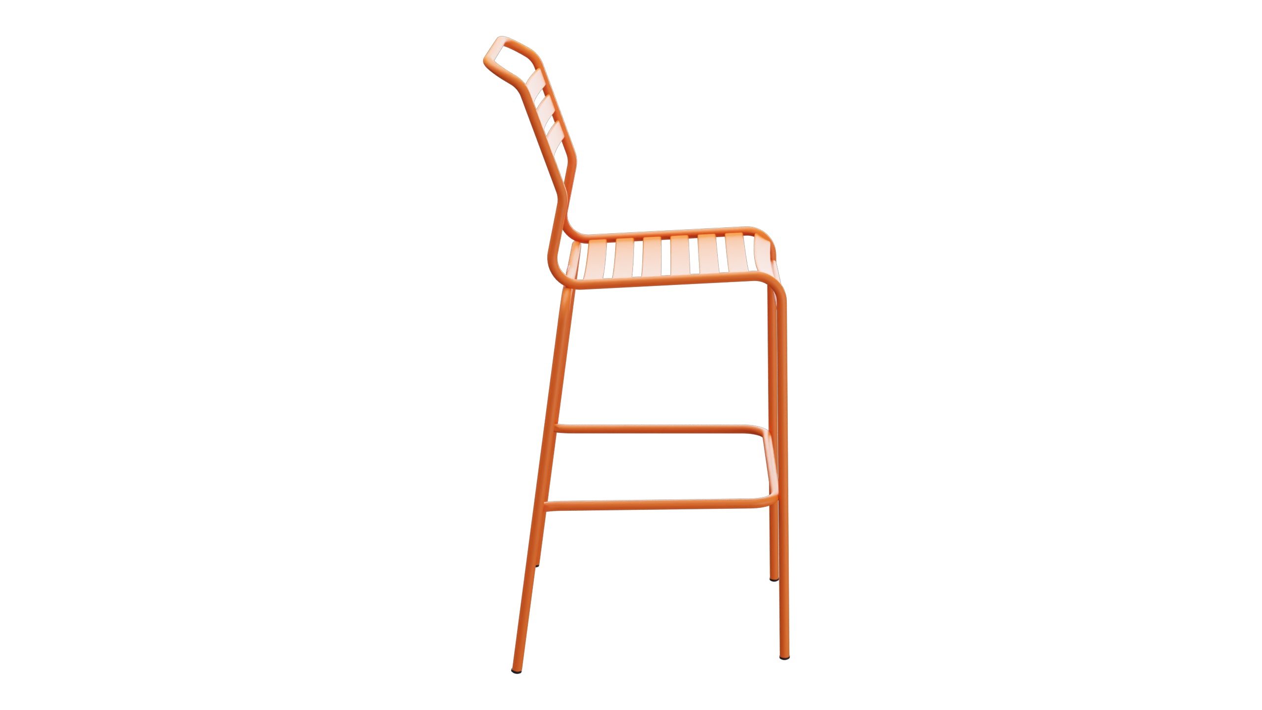 Säntis Lättli-Barstuhl Outdoor ohne Armlehne in Orange präsentiert im Onlineshop von KAQTU Design AG. Outdoor-Barstuhl ist von Schaffner