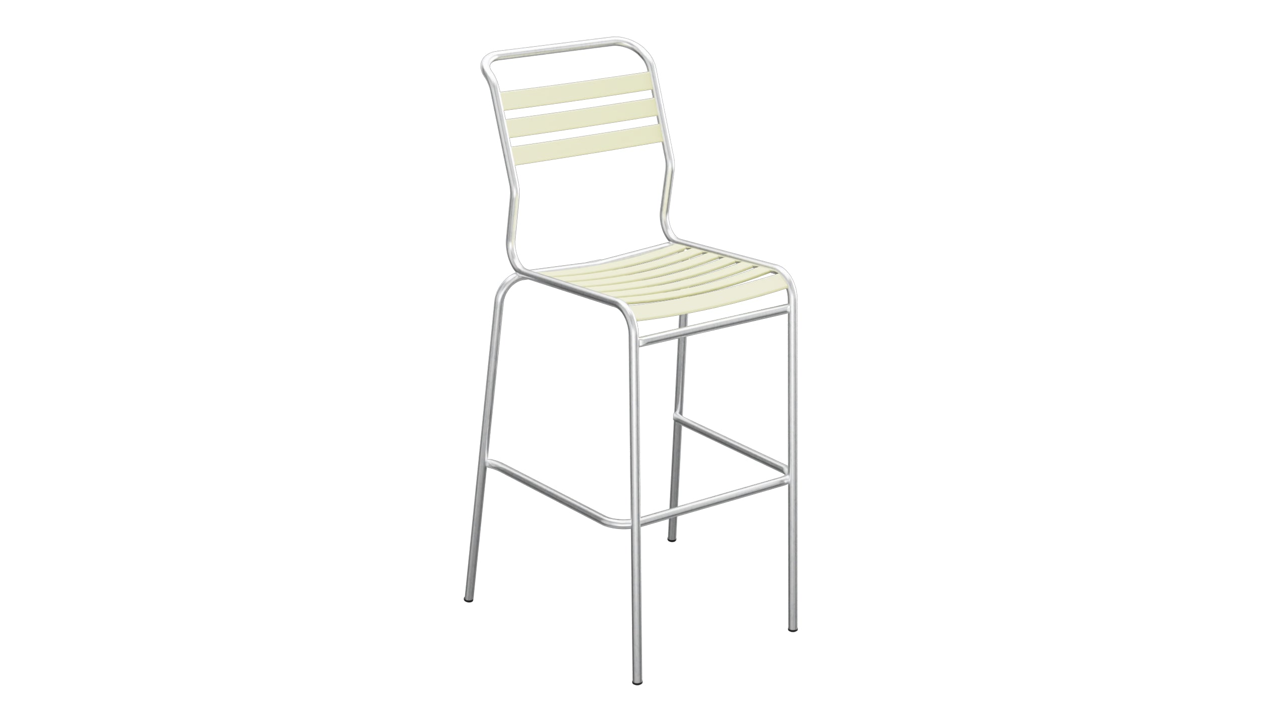 Säntis Lättli-Barstuhl Outdoor ohne Armlehne in Buchsbaumgelb präsentiert im Onlineshop von KAQTU Design AG. Outdoor-Barstuhl ist von Schaffner