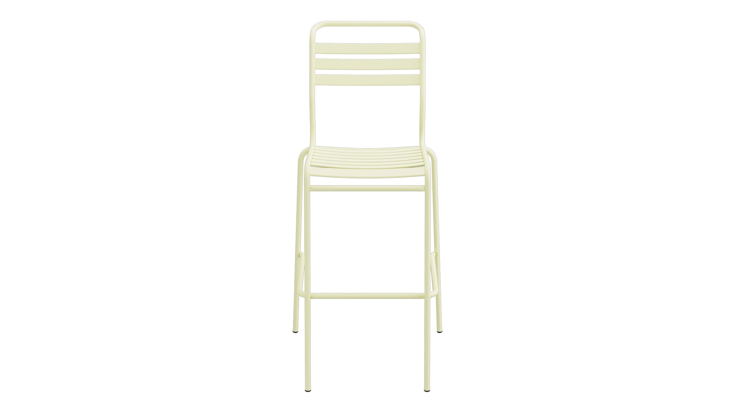 Säntis Lättli-Barstuhl Outdoor ohne Armlehne in Buchsbaumgelb präsentiert im Onlineshop von KAQTU Design AG. Outdoor-Barstuhl ist von Schaffner