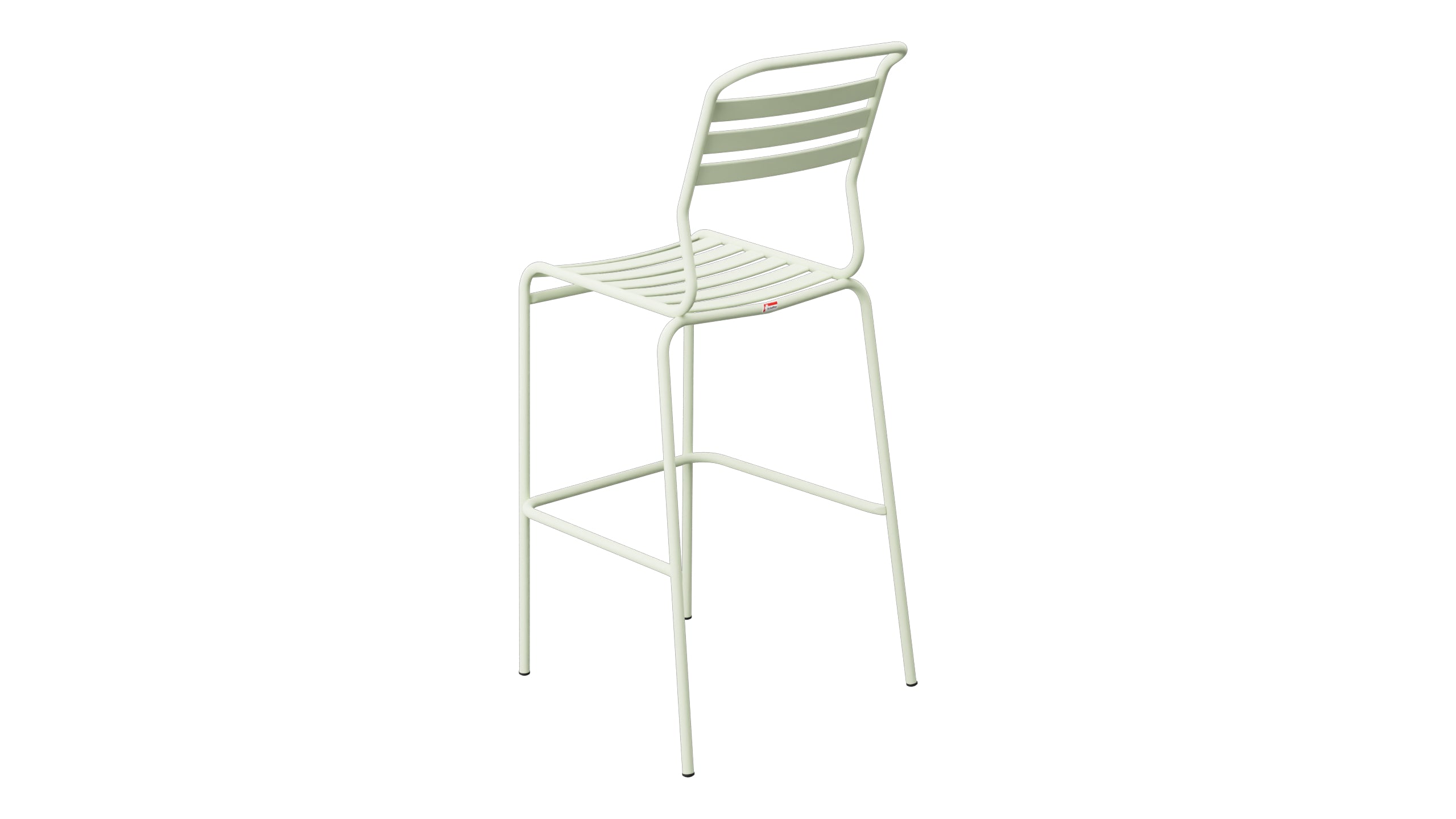 Säntis Lättli-Barstuhl Outdoor ohne Armlehne in Pastellgrün präsentiert im Onlineshop von KAQTU Design AG. Outdoor-Barstuhl ist von Schaffner