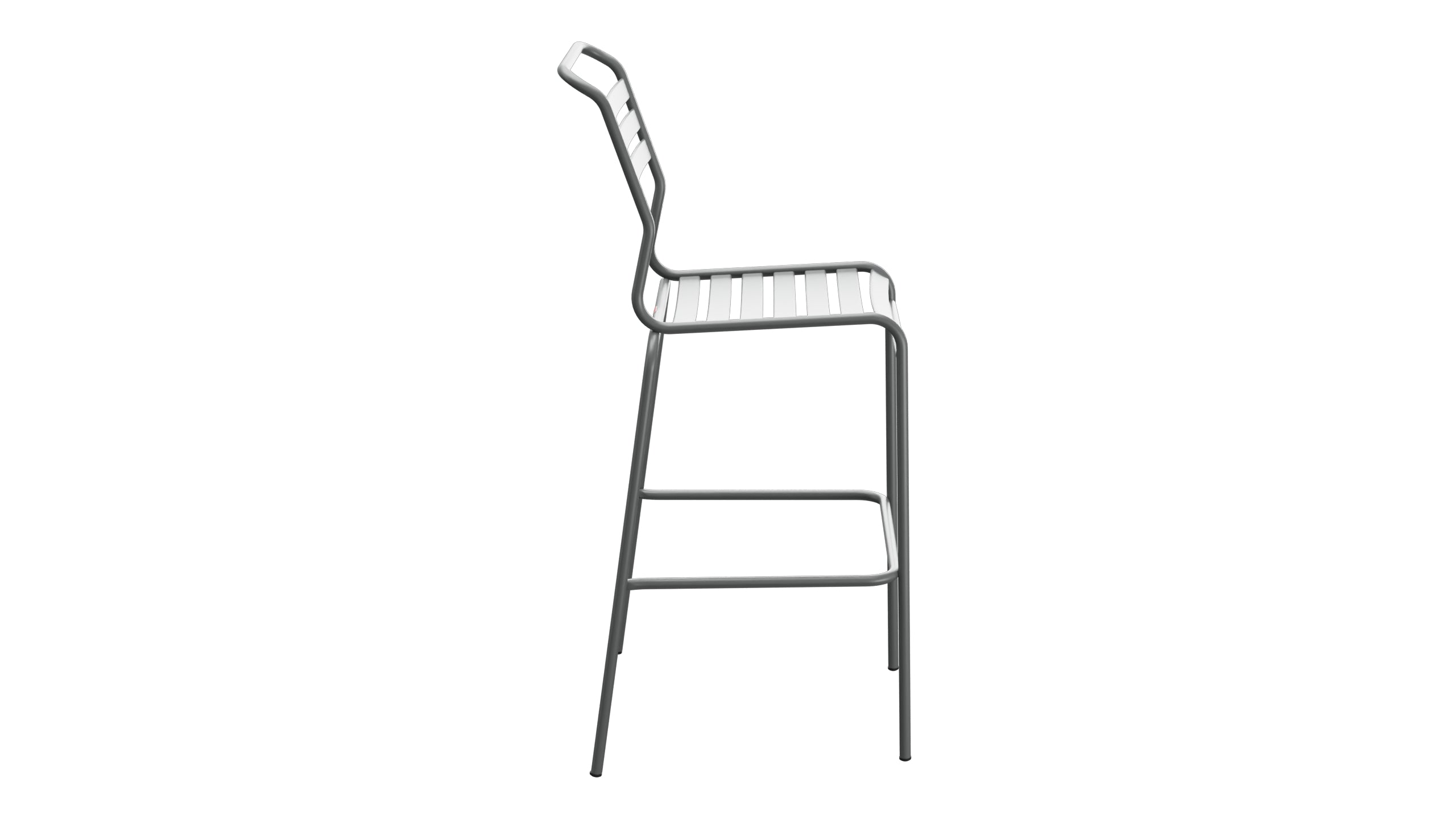 Säntis Lättli-Barstuhl Outdoor ohne Armlehne in Graphit präsentiert im Onlineshop von KAQTU Design AG. Outdoor-Barstuhl ist von Schaffner