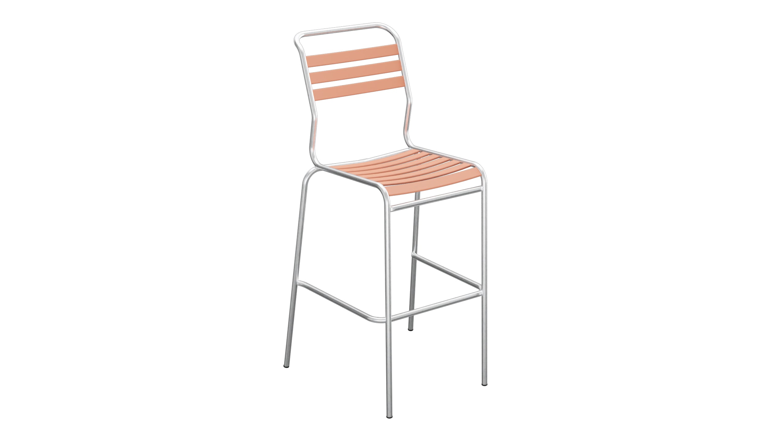 Säntis Lättli-Barstuhl Outdoor ohne Armlehne in Pastellterracotta präsentiert im Onlineshop von KAQTU Design AG. Outdoor-Barstuhl ist von Schaffner