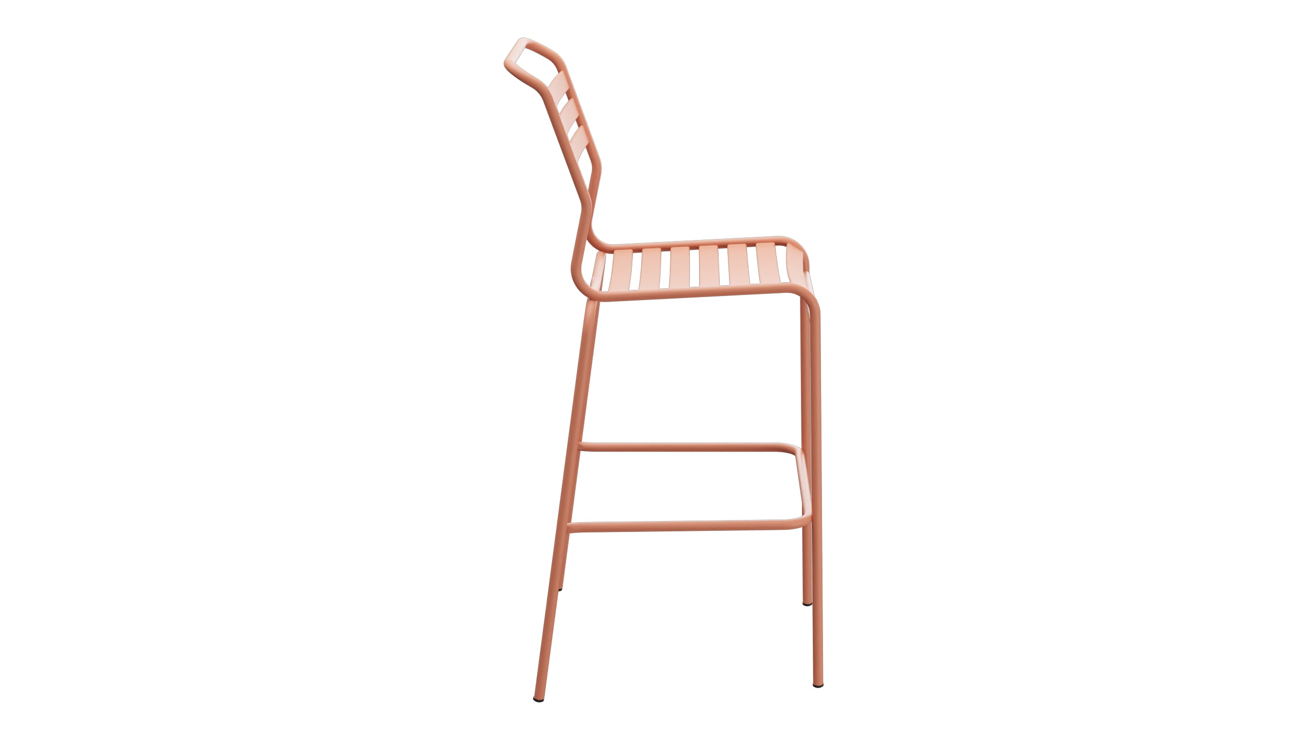 Säntis Lättli-Barstuhl Outdoor ohne Armlehne in Pastellterracotta präsentiert im Onlineshop von KAQTU Design AG. Outdoor-Barstuhl ist von Schaffner