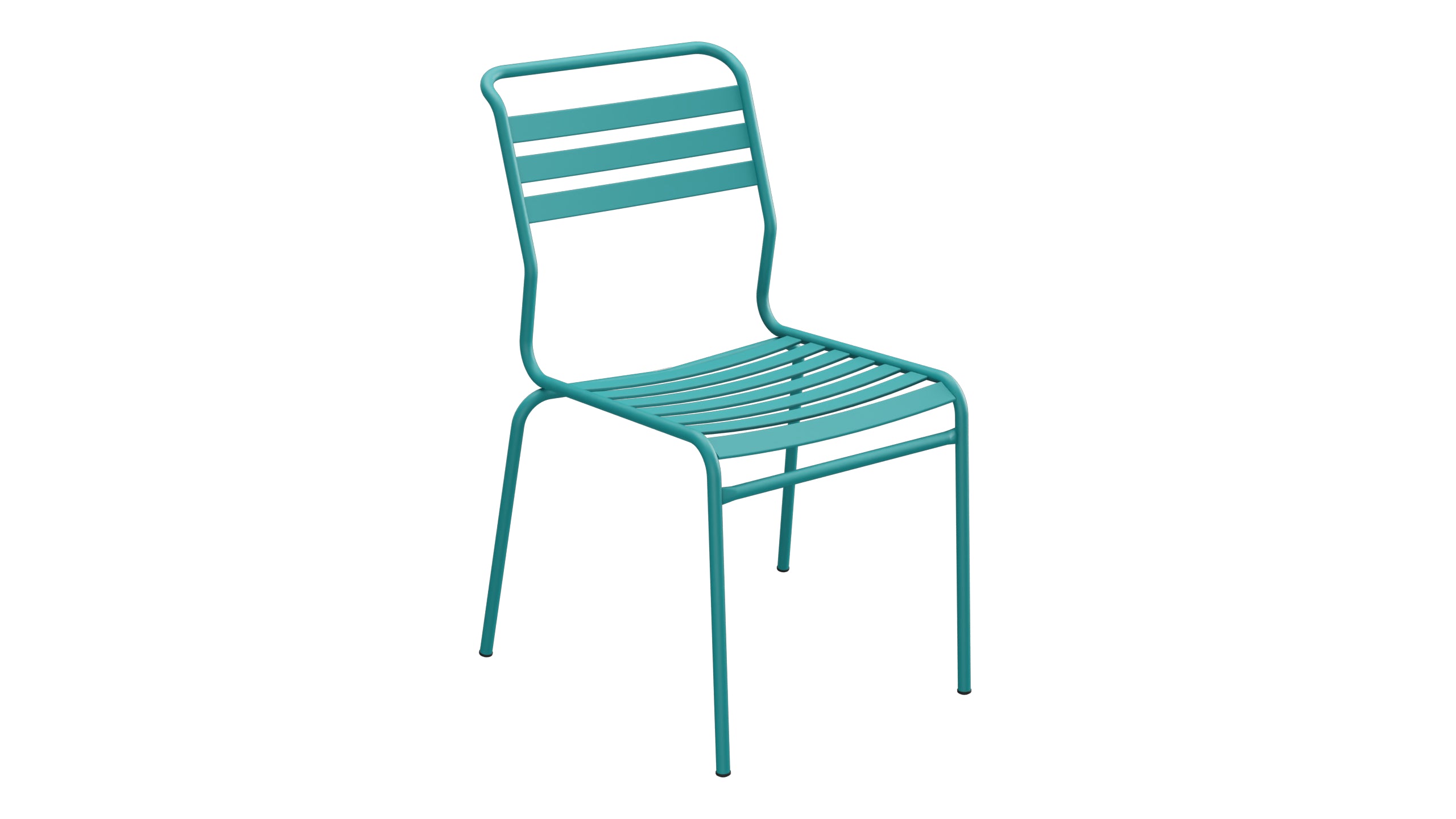 Säntis Lättli-Gartenstuhl ohne Armlehne in Kaliblau präsentiert im Onlineshop von KAQTU Design AG. Gartenstuhl ist von Schaffner