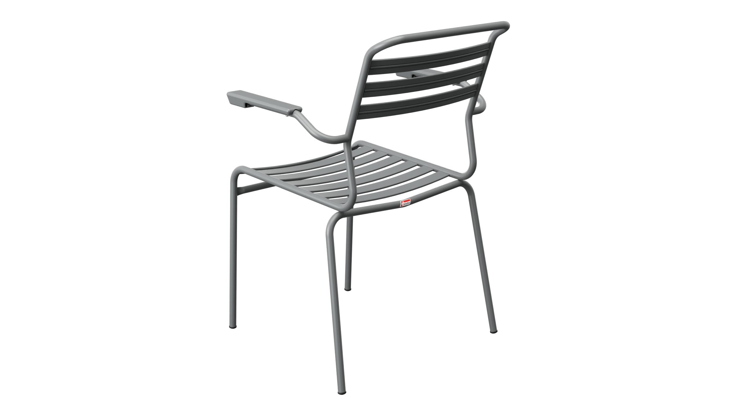 Säntis Lättli-Gartenstuhl mit Armlehne in Graphit präsentiert im Onlineshop von KAQTU Design AG. Gartenstuhl mit Armlehnen ist von Schaffner