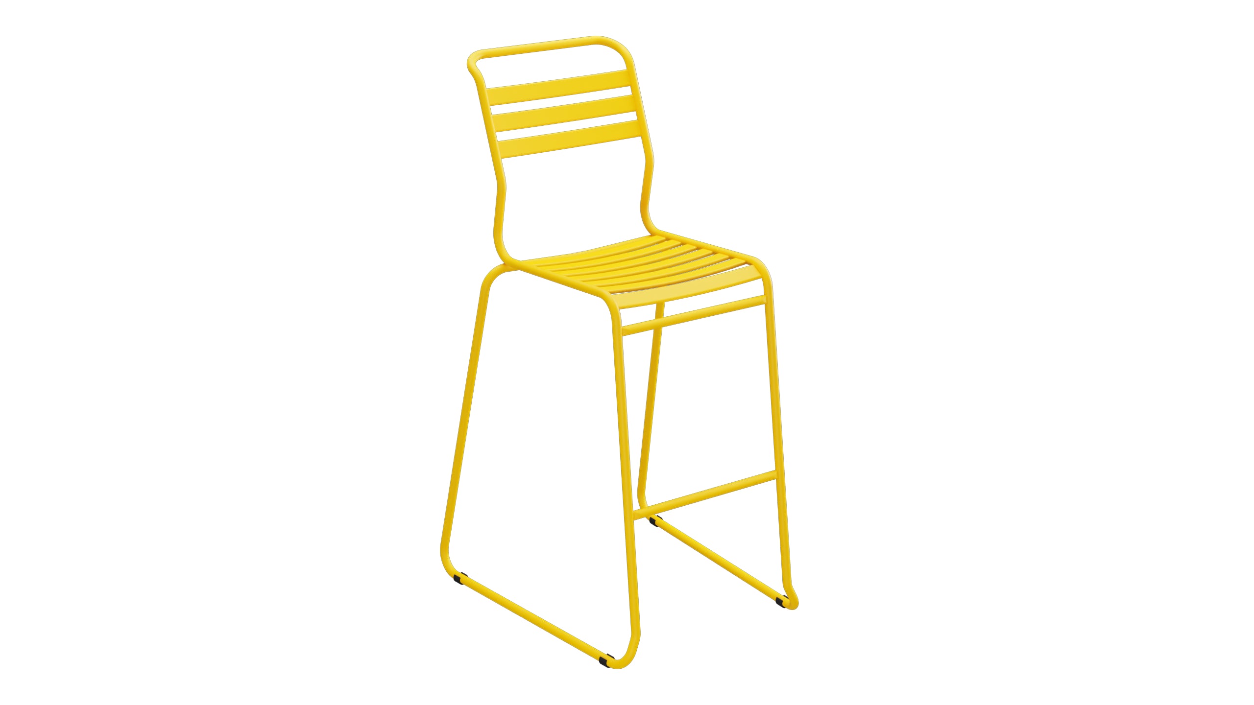 Säntis Lättli-Barstuhl ohne Armlehne Kufen in Gelb präsentiert im Onlineshop von KAQTU Design AG. Outdoor-Barstuhl ist von Schaffner