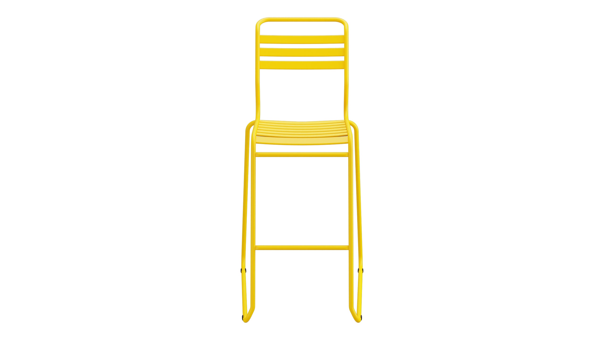 Säntis Lättli-Barstuhl ohne Armlehne Kufen in Gelb präsentiert im Onlineshop von KAQTU Design AG. Outdoor-Barstuhl ist von Schaffner