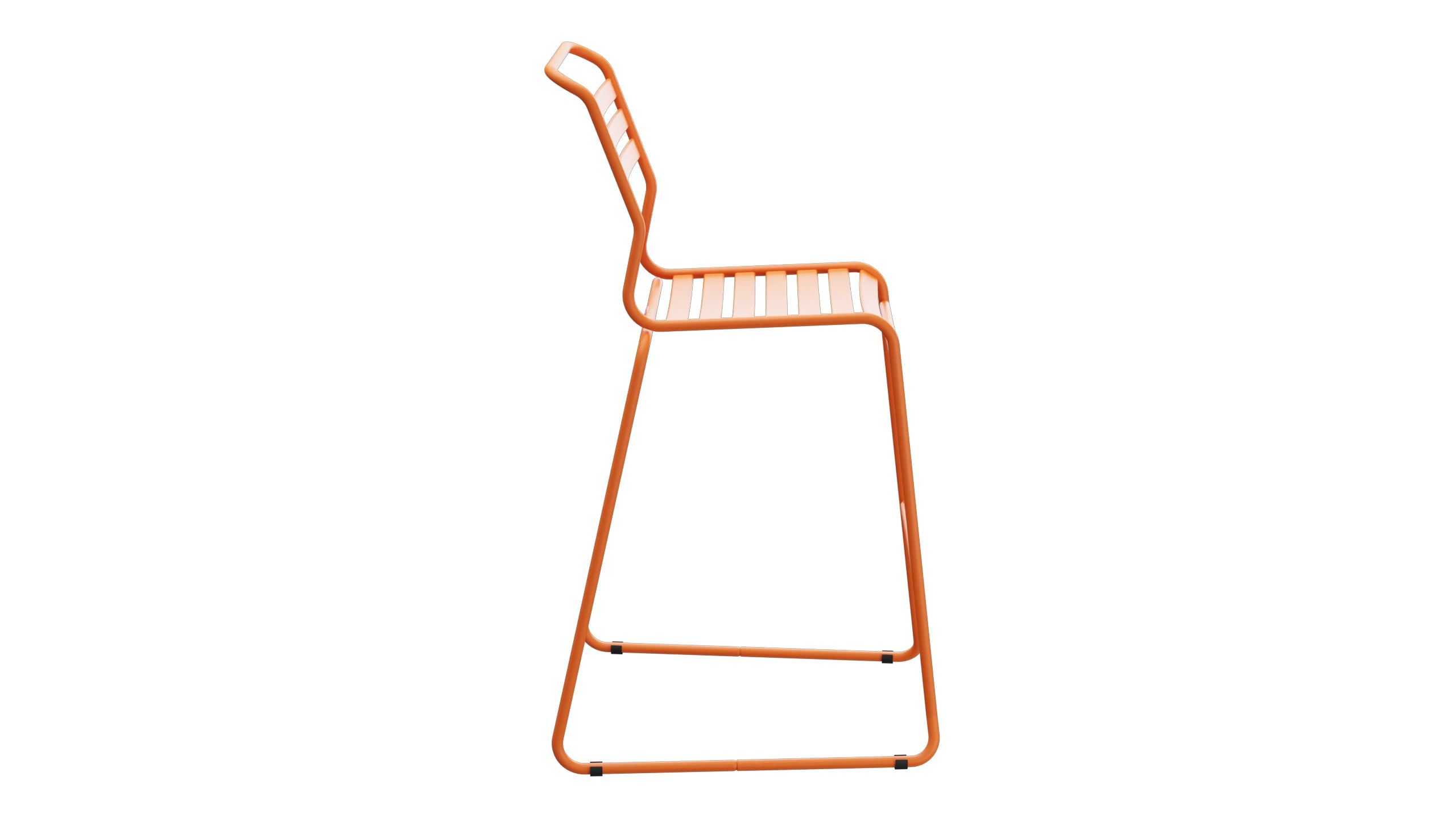 Säntis Lättli-Barstuhl ohne Armlehne Kufen in Orange präsentiert im Onlineshop von KAQTU Design AG. Outdoor-Barstuhl ist von Schaffner