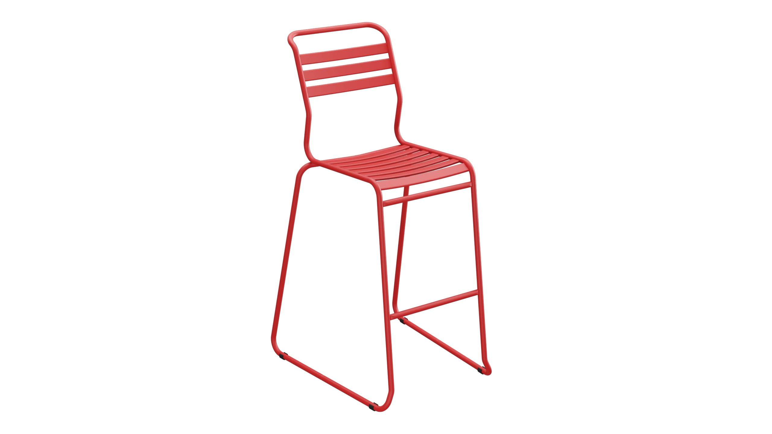 Säntis Lättli-Barstuhl ohne Armlehne Kufen in Rot präsentiert im Onlineshop von KAQTU Design AG. Outdoor-Barstuhl ist von Schaffner
