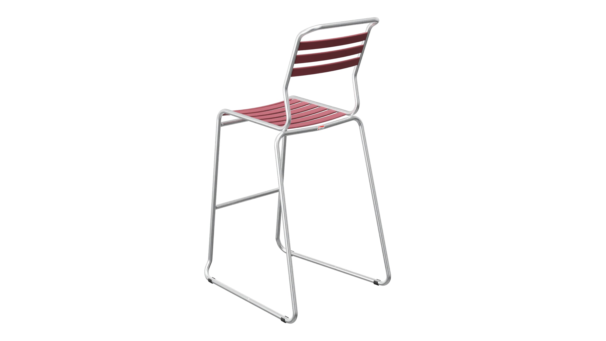 Säntis Lättli-Barstuhl ohne Armlehne Kufen in Bordeaux präsentiert im Onlineshop von KAQTU Design AG. Outdoor-Barstuhl ist von Schaffner