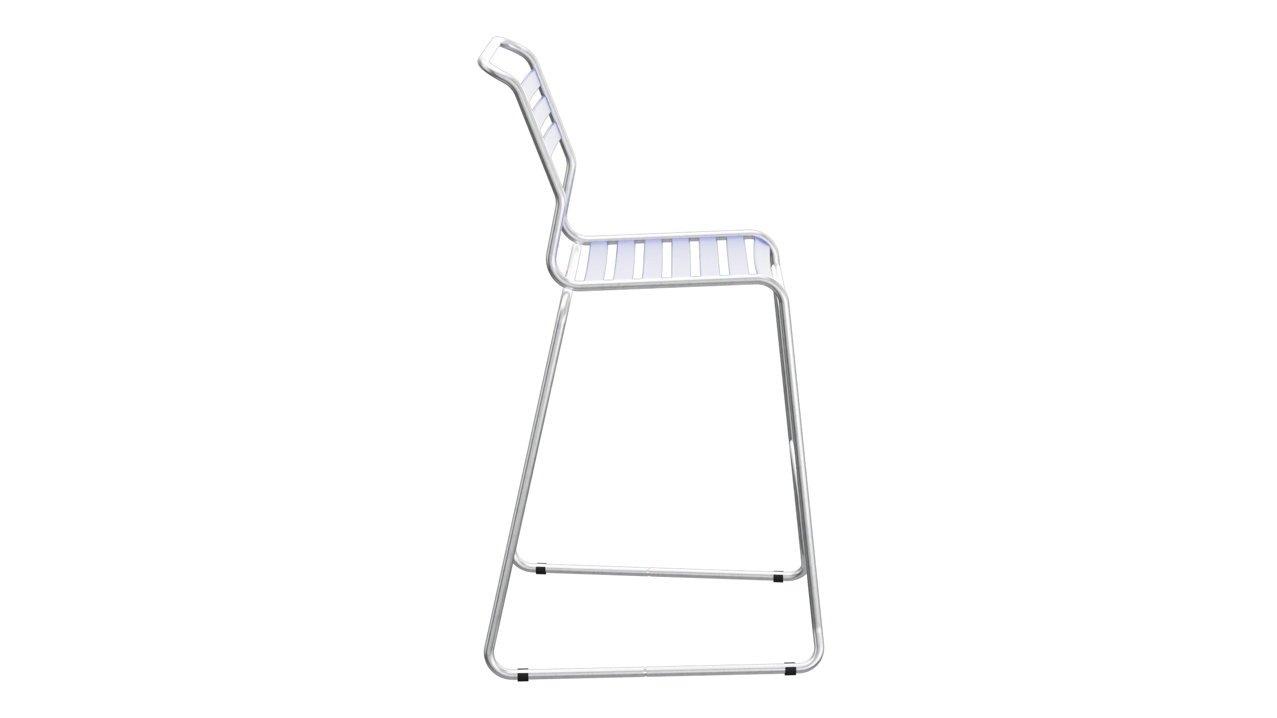 Säntis Lättli-Barstuhl ohne Armlehne Kufen in Blau präsentiert im Onlineshop von KAQTU Design AG. Outdoor-Barstuhl ist von Schaffner