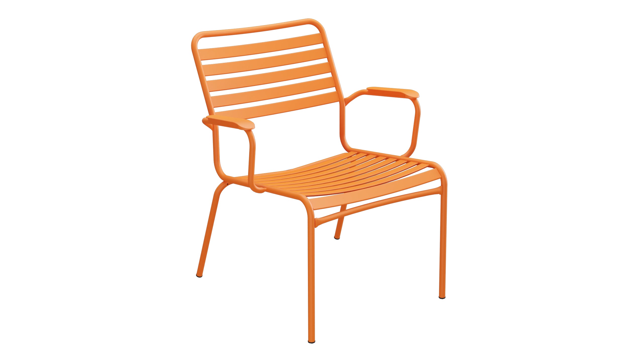 Rigi Lättli-Salonsessel mit Armlehne in Orange präsentiert im Onlineshop von KAQTU Design AG. Gartenstuhl mit Armlehnen ist von Schaffner