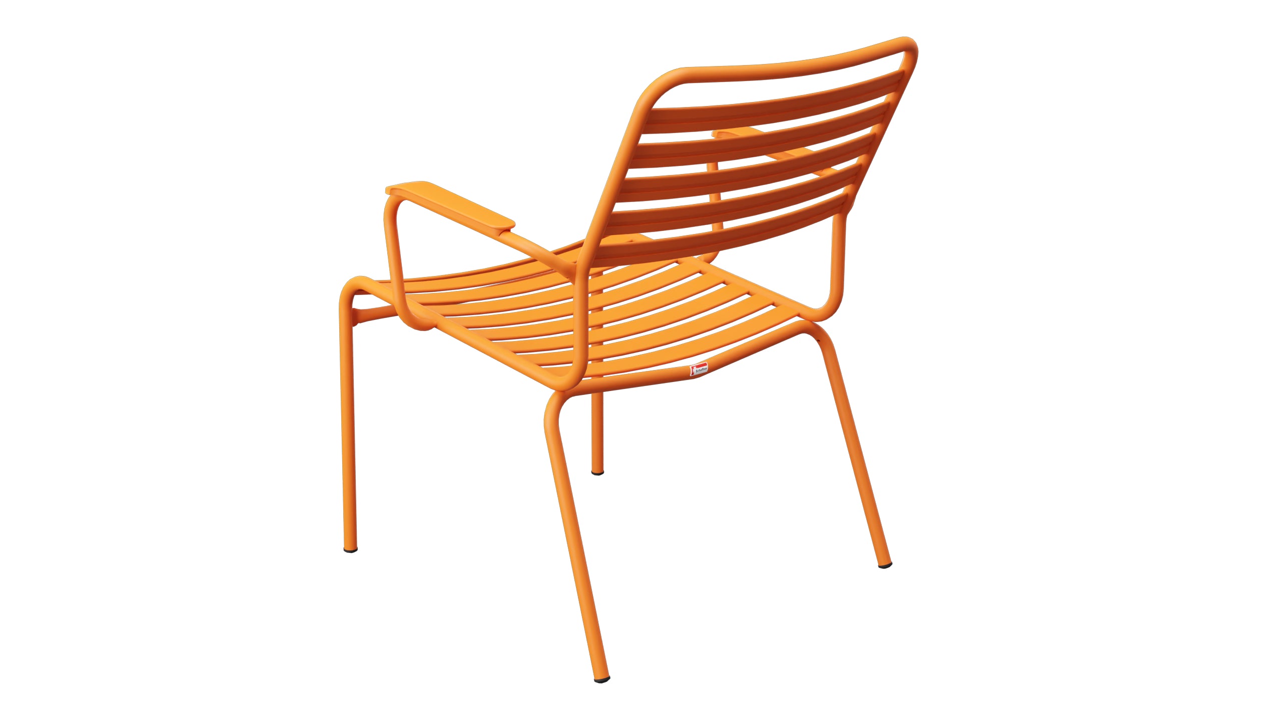 Rigi Lättli-Salonsessel mit Armlehne in Orange präsentiert im Onlineshop von KAQTU Design AG. Gartenstuhl mit Armlehnen ist von Schaffner