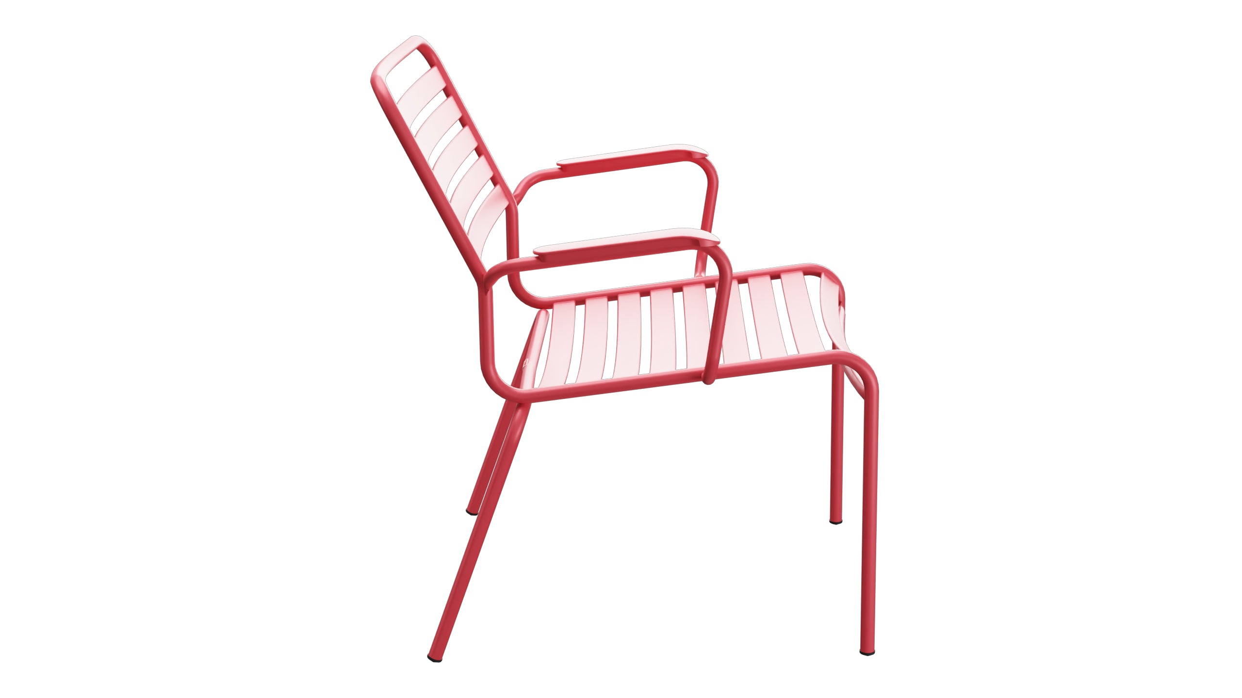 Rigi Lättli-Salonsessel mit Armlehne in Ahornrot präsentiert im Onlineshop von KAQTU Design AG. Gartenstuhl mit Armlehnen ist von Schaffner
