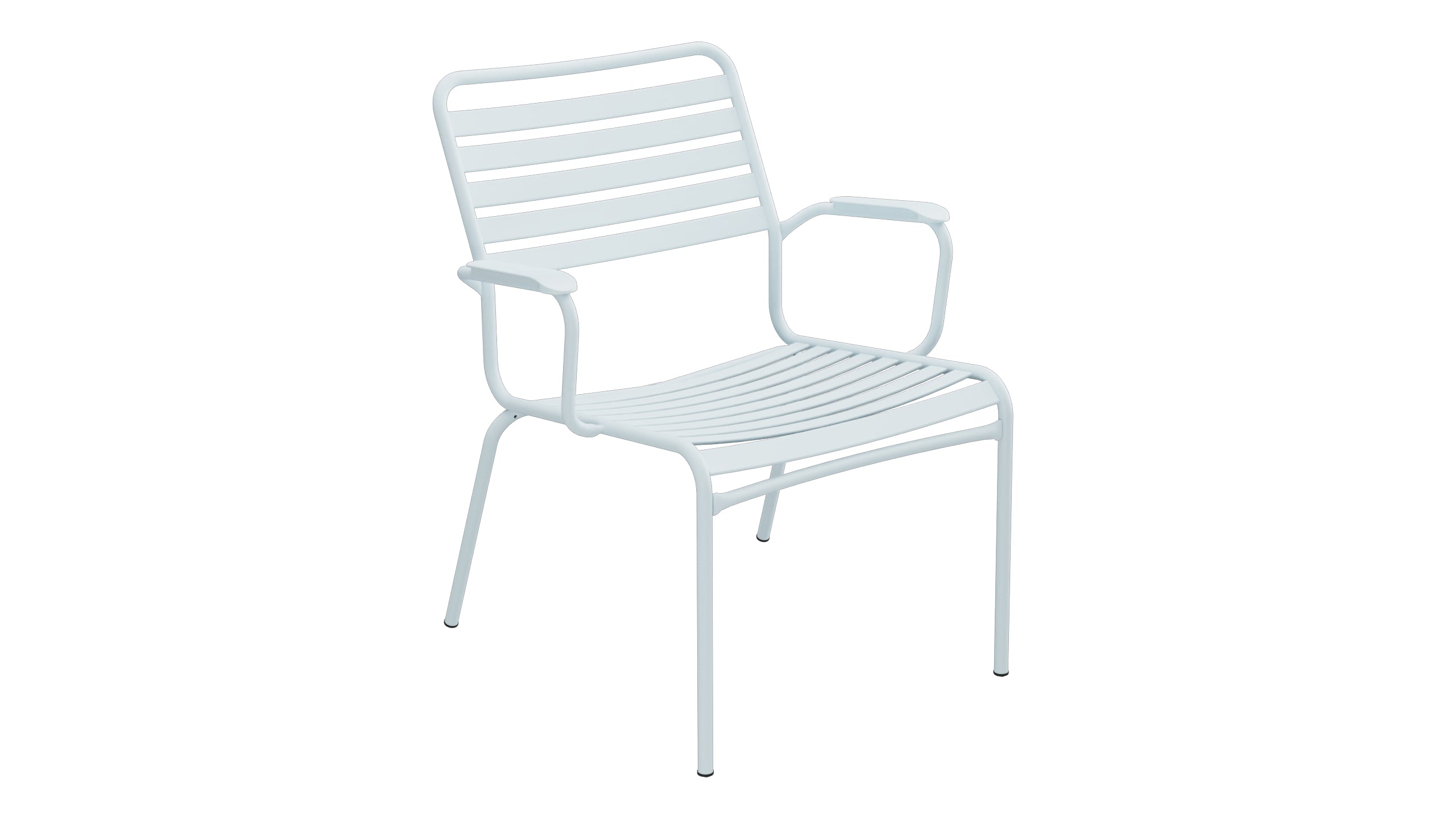 Rigi Lättli-Salonsessel mit Armlehne in Pastellblau präsentiert im Onlineshop von KAQTU Design AG. Gartenstuhl mit Armlehnen ist von Schaffner