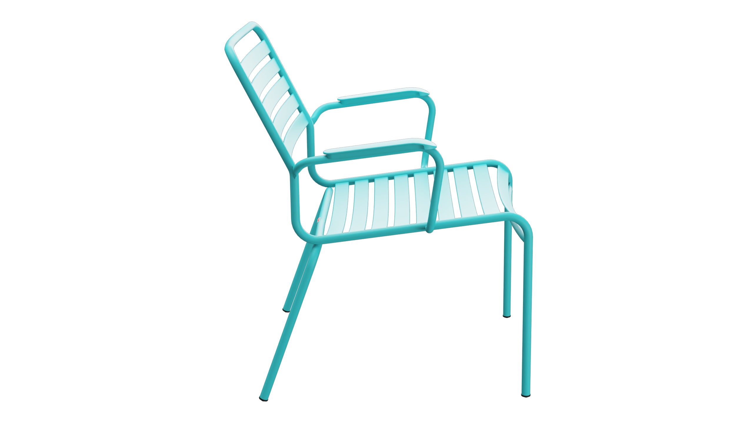 Rigi Lättli-Salonsessel mit Armlehne in Türkis präsentiert im Onlineshop von KAQTU Design AG. Gartenstuhl mit Armlehnen ist von Schaffner