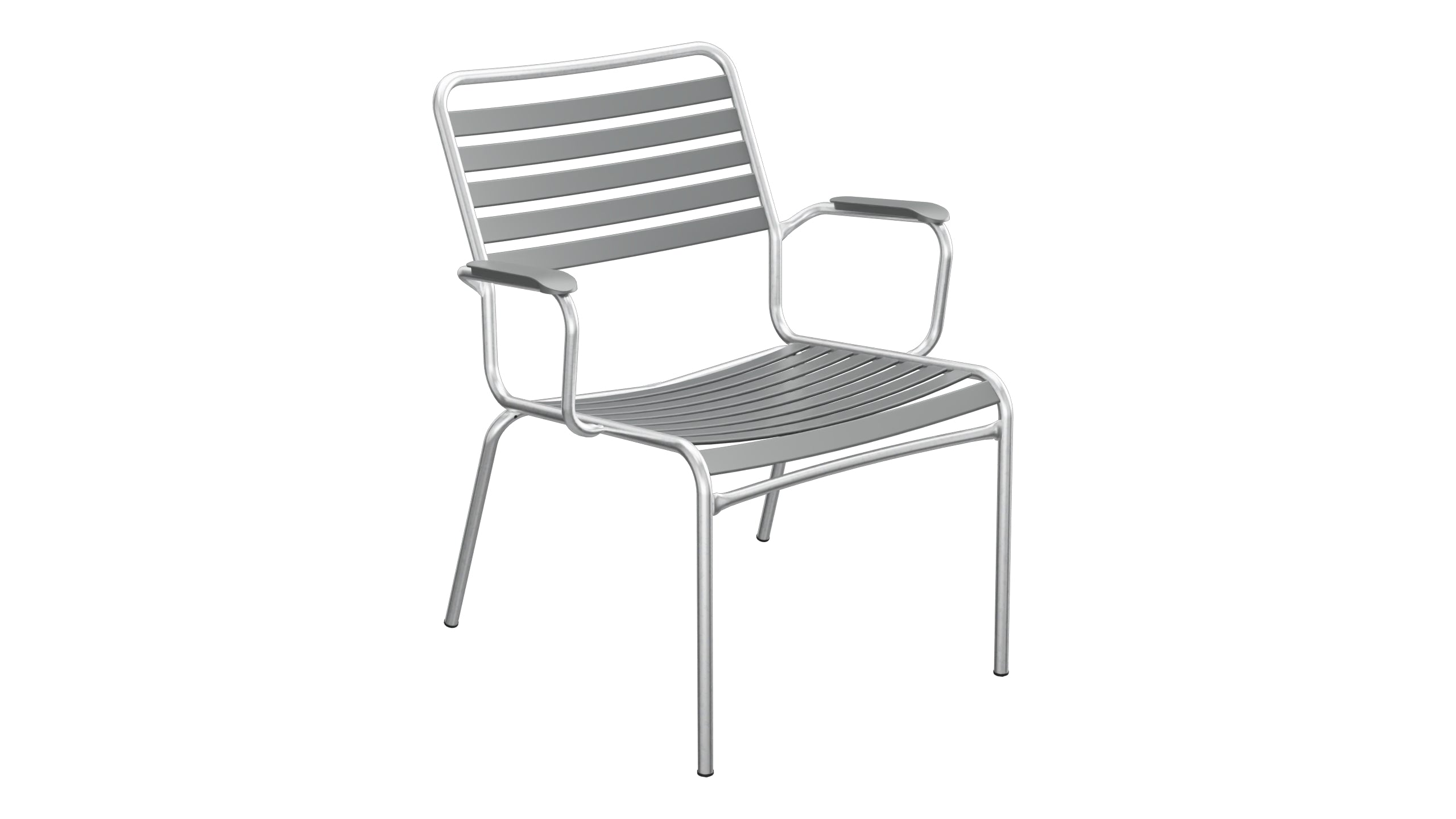 Rigi Lättli-Salonsessel mit Armlehne in Graphit präsentiert im Onlineshop von KAQTU Design AG. Gartenstuhl mit Armlehnen ist von Schaffner