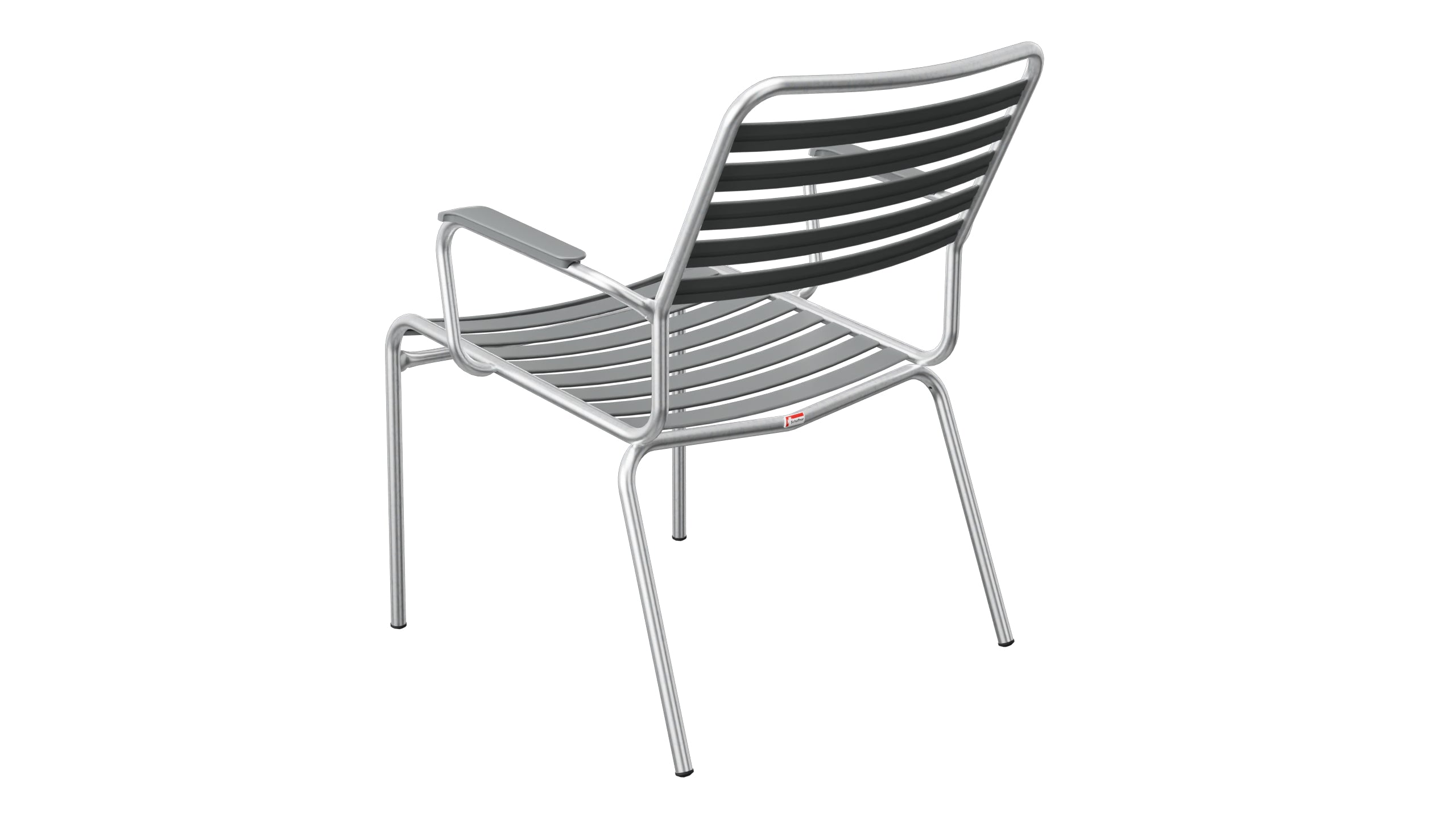 Rigi Lättli-Salonsessel mit Armlehne in Graphit präsentiert im Onlineshop von KAQTU Design AG. Gartenstuhl mit Armlehnen ist von Schaffner