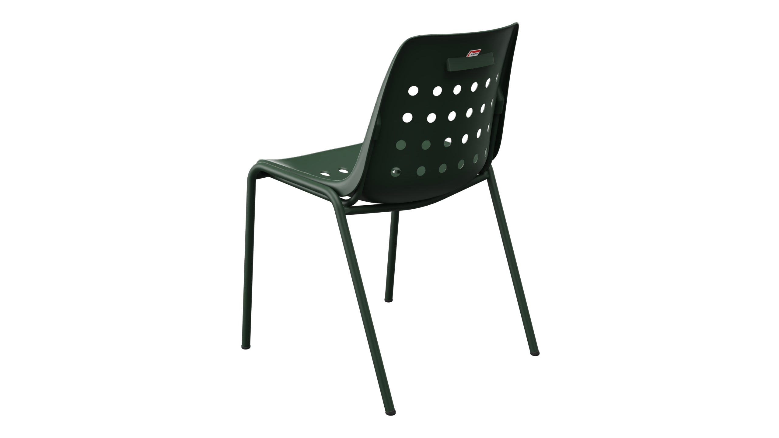 Bermuda Schalen-Gartenstuhl ohne Armlehne in Tannengrün präsentiert im Onlineshop von KAQTU Design AG. Gartenstuhl ist von Schaffner