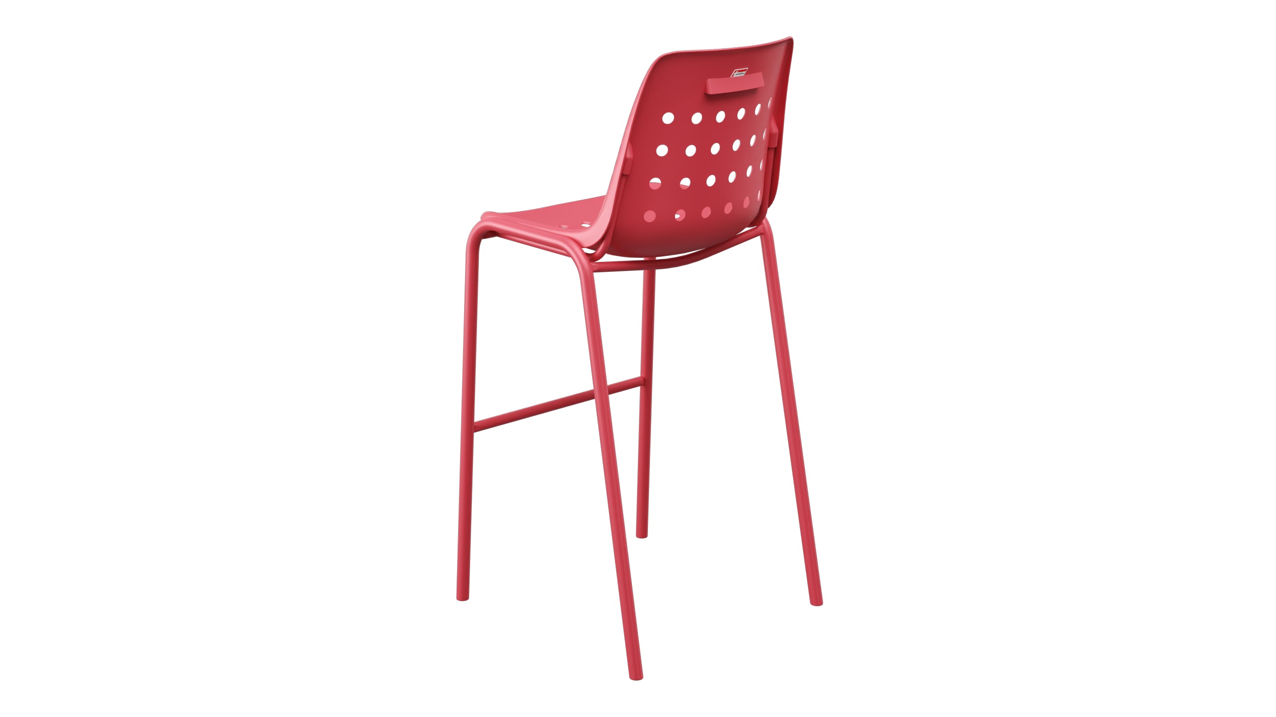 Bermuda Schalen-Barstuhl ohne Armlehne in Ahornrot präsentiert im Onlineshop von KAQTU Design AG. Outdoor-Barstuhl ist von Schaffner