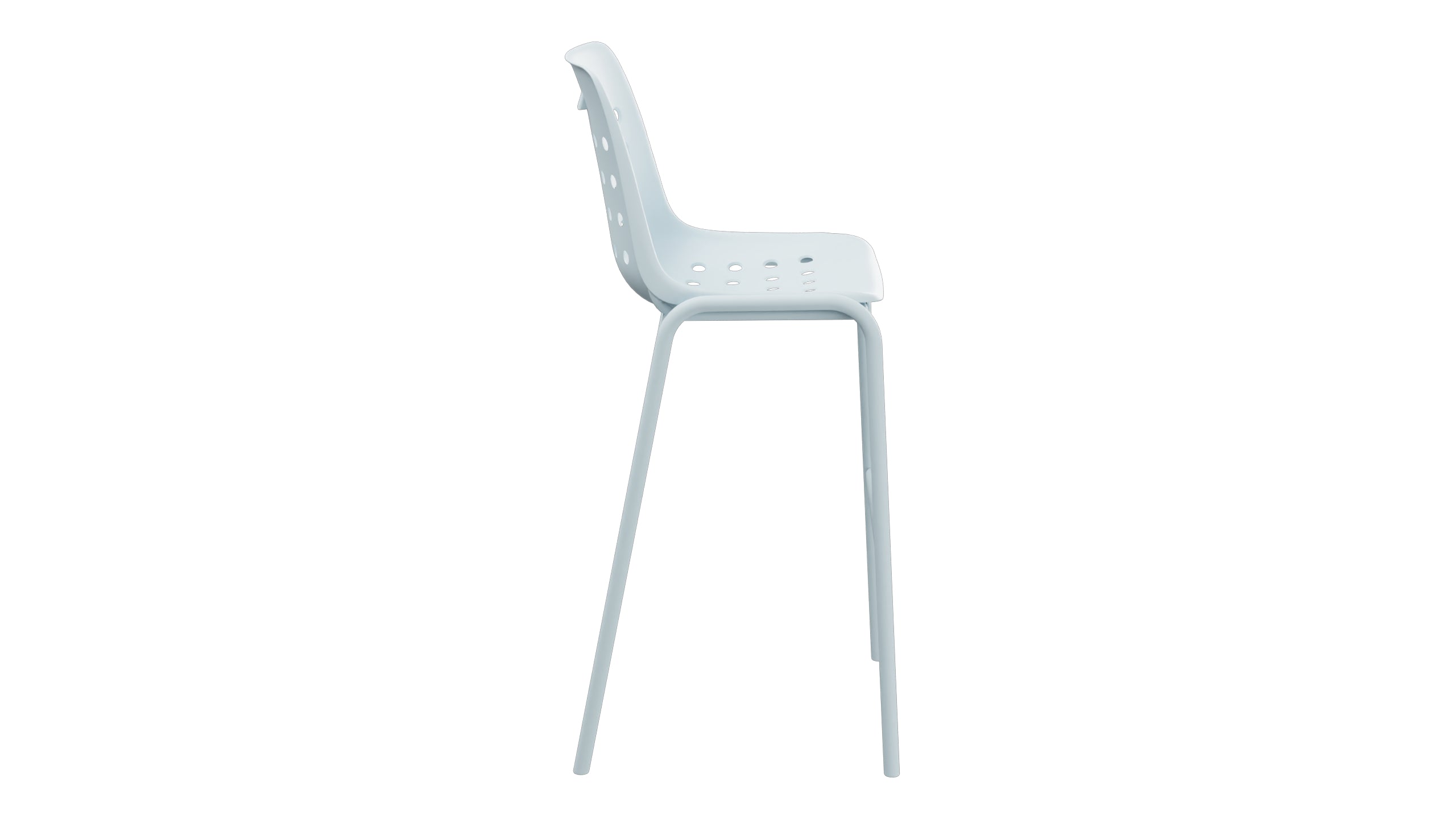 Bermuda Schalen-Barstuhl ohne Armlehne in Pastellblau präsentiert im Onlineshop von KAQTU Design AG. Outdoor-Barstuhl ist von Schaffner