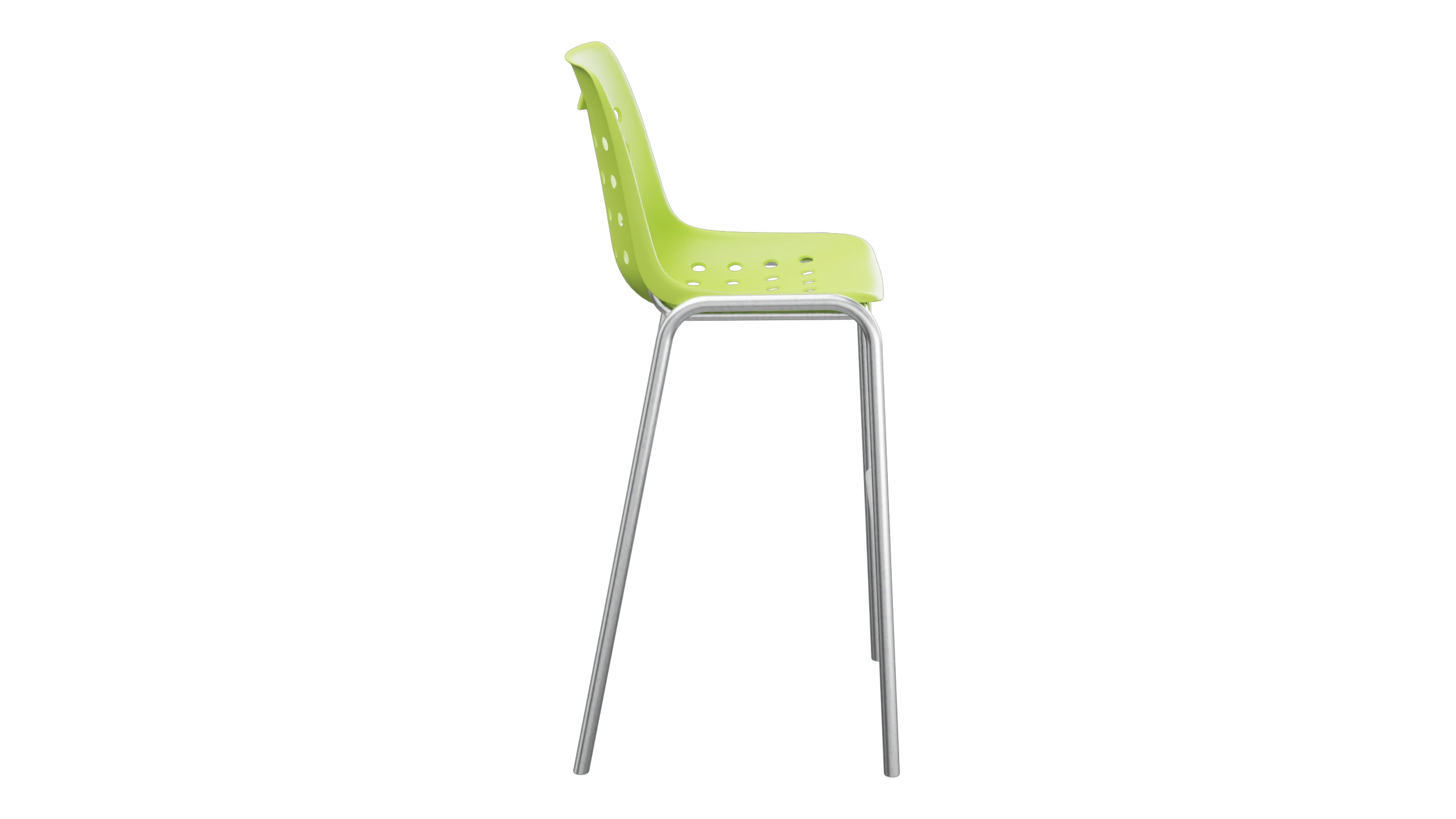 Bermuda Schalen-Barstuhl ohne Armlehne in Hellgrün präsentiert im Onlineshop von KAQTU Design AG. Outdoor-Barstuhl ist von Schaffner