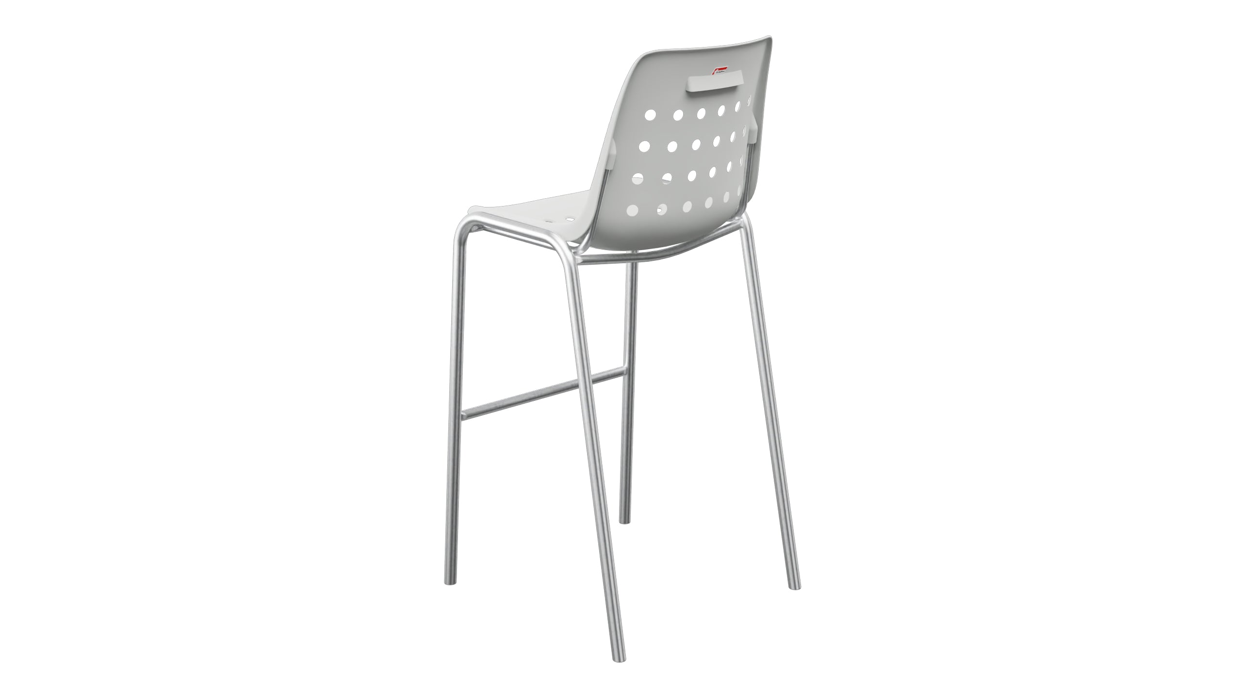 Bermuda Schalen-Barstuhl ohne Armlehne in Alusilber präsentiert im Onlineshop von KAQTU Design AG. Outdoor-Barstuhl ist von Schaffner