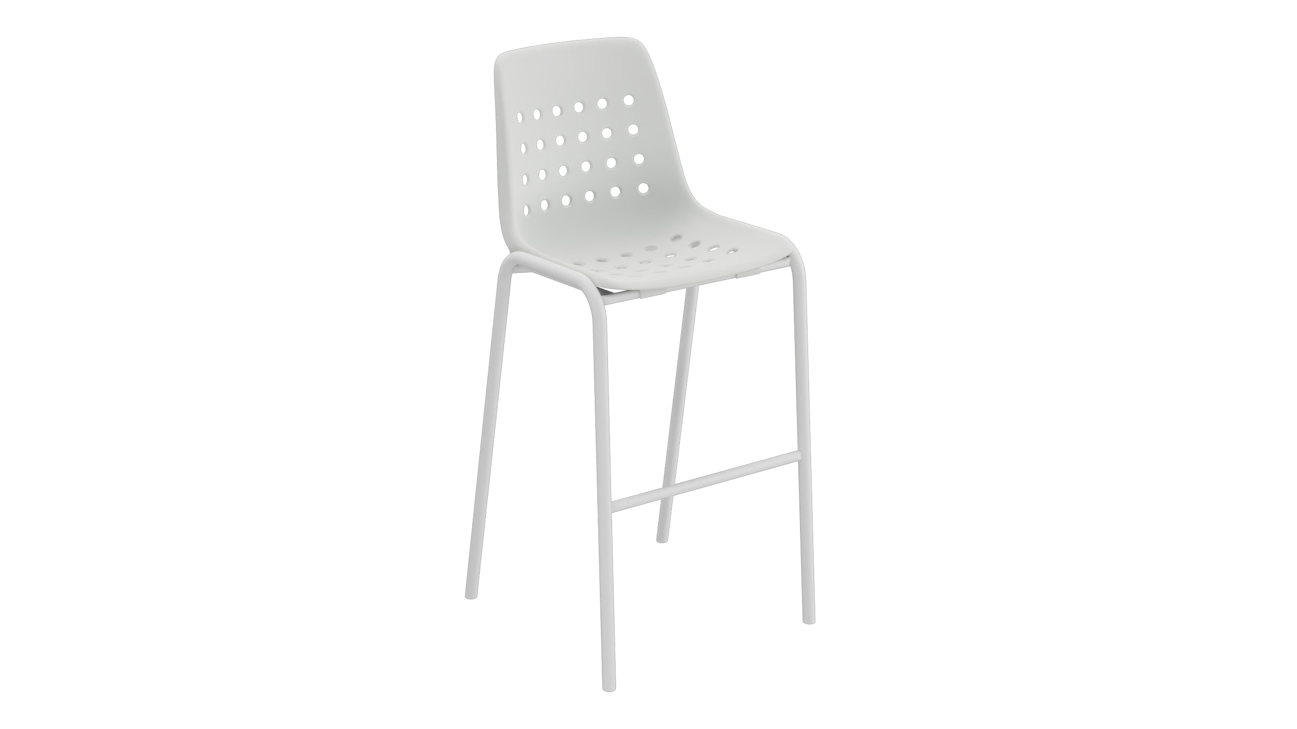 Bermuda Schalen-Barstuhl ohne Armlehne in Alusilber präsentiert im Onlineshop von KAQTU Design AG. Outdoor-Barstuhl ist von Schaffner