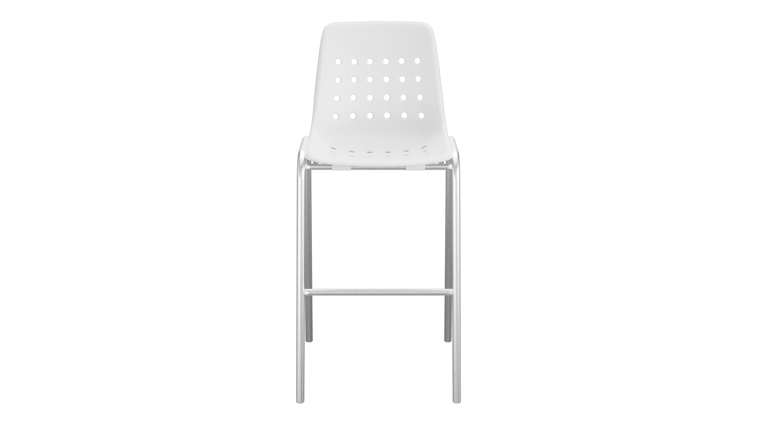 Bermuda Schalen-Barstuhl ohne Armlehne in Weiss präsentiert im Onlineshop von KAQTU Design AG. Outdoor-Barstuhl ist von Schaffner